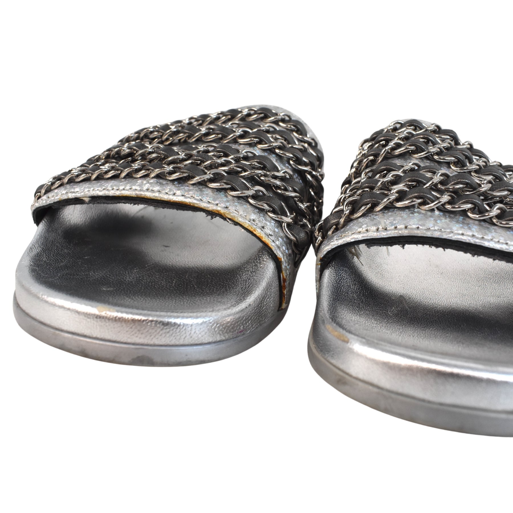 Chanel 'Chain' Slides - Women's 37