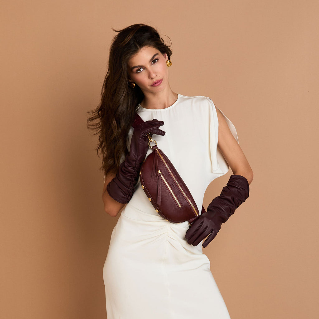Charles Crossbody | Cherrywood Pebble/Brushed Gold | Med