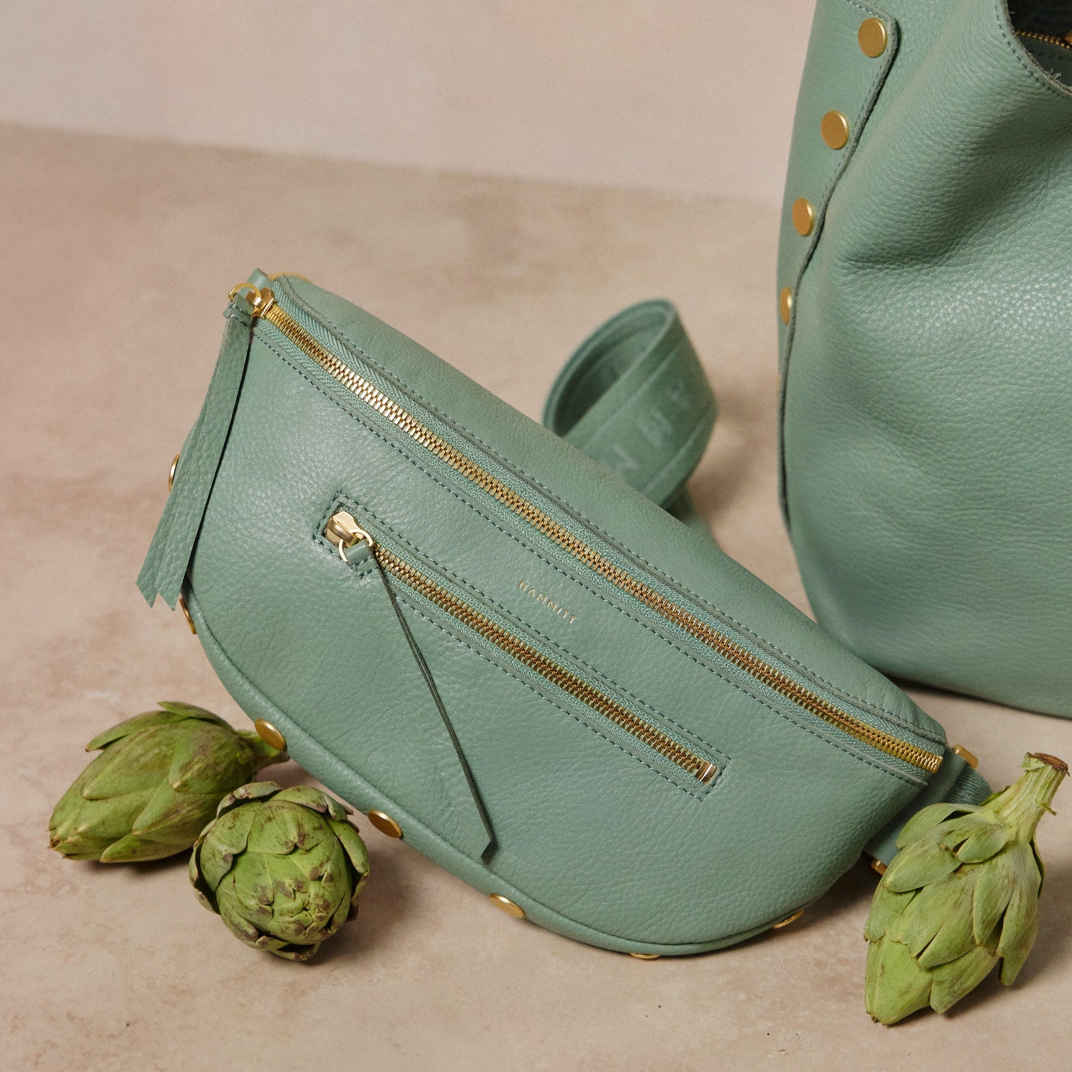 Charles Crossbody | Artichoke/Brushed Gold | Med