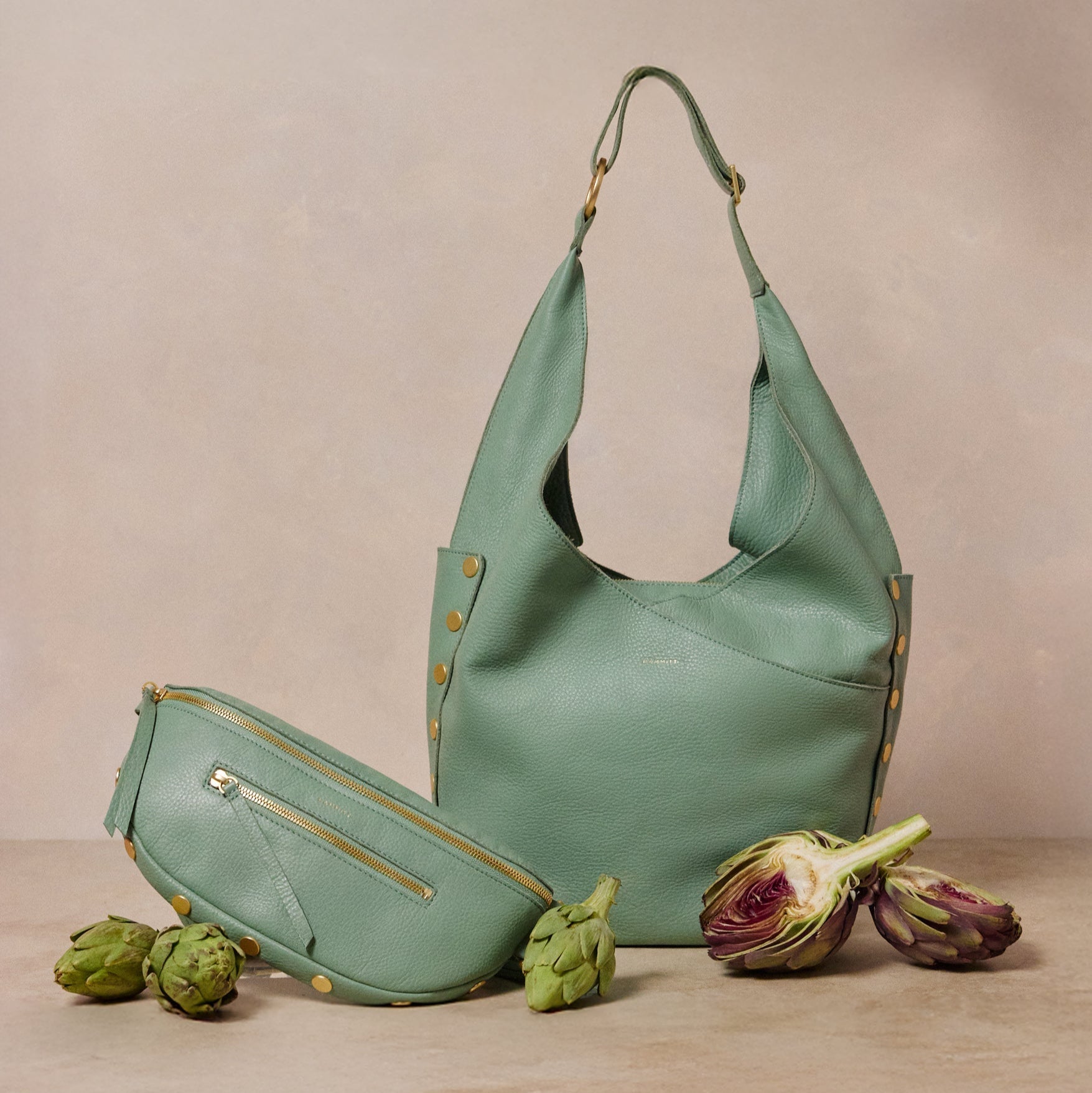 Charles Crossbody | Artichoke/Brushed Gold | Med