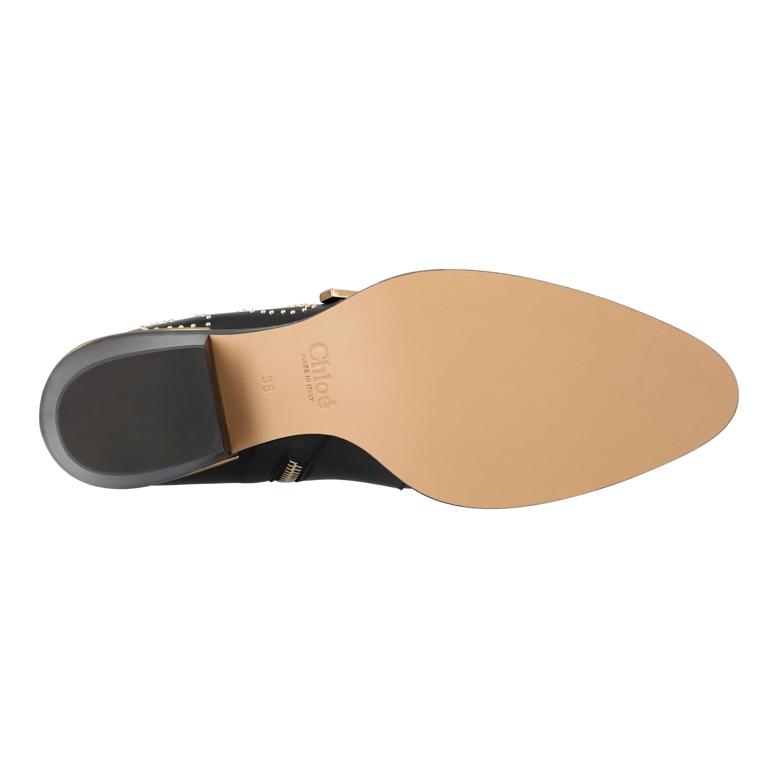 Women's Chloé women susanna short boots in black leather with gold studs