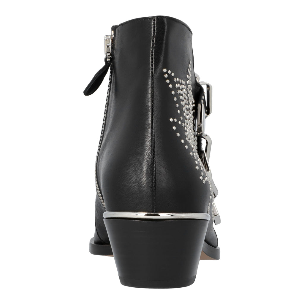 Women's Chloé women susanna short boots in black leather with silver studs