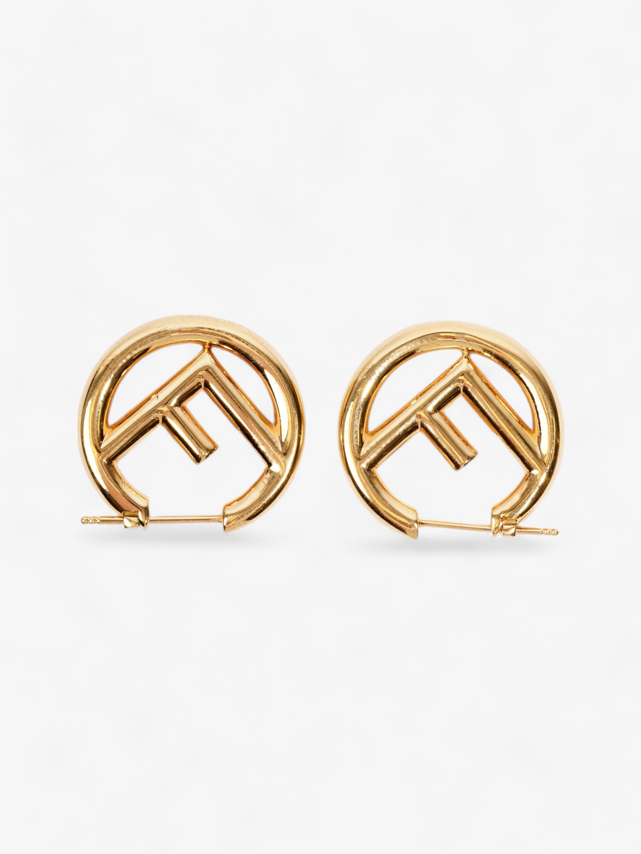 Fendi F is for Fendi Earrings Gold Base Metal