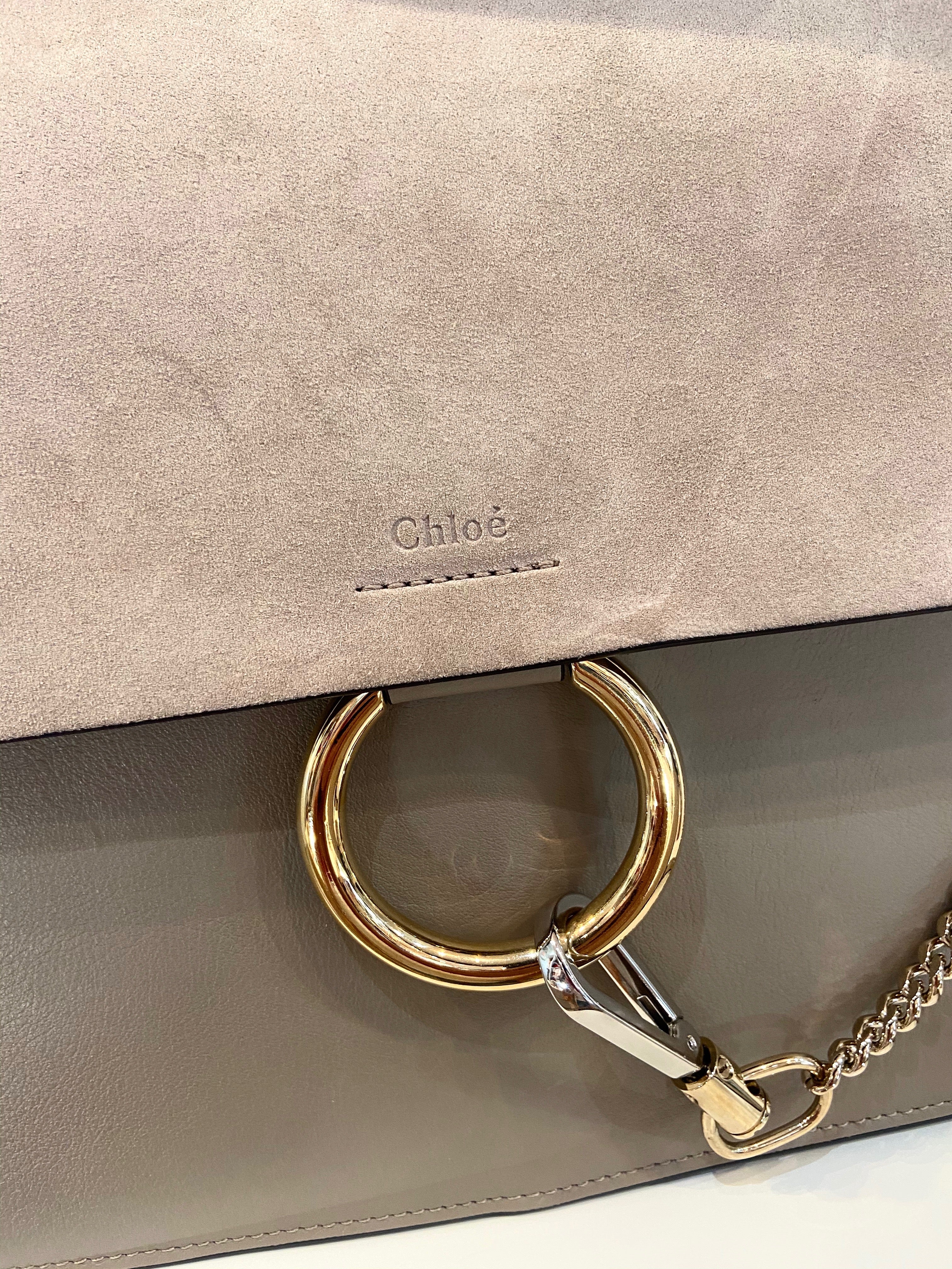 CHLOÉ FAYE MEDIUM FLAP SUEDE LEATHER CROSSBODY BAG