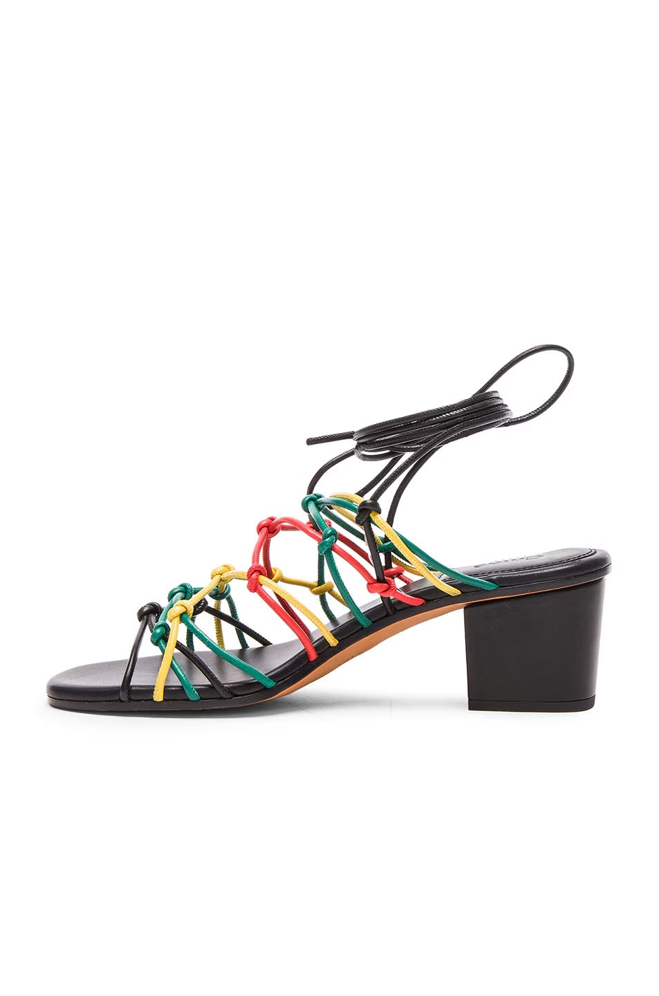 CHLOÉ JAMAICA LEATHER NET SANDALS