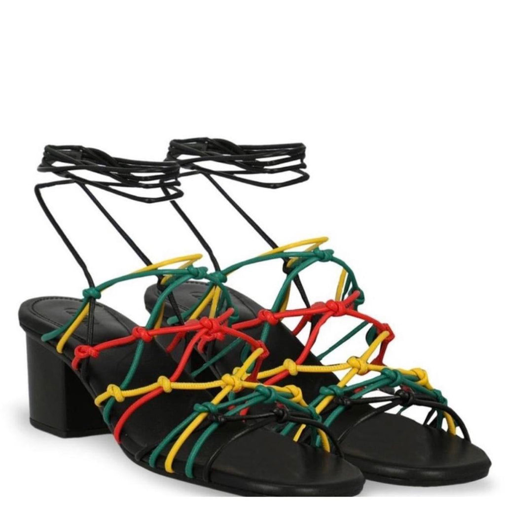 CHLOÉ JAMAICA LEATHER NET SANDALS