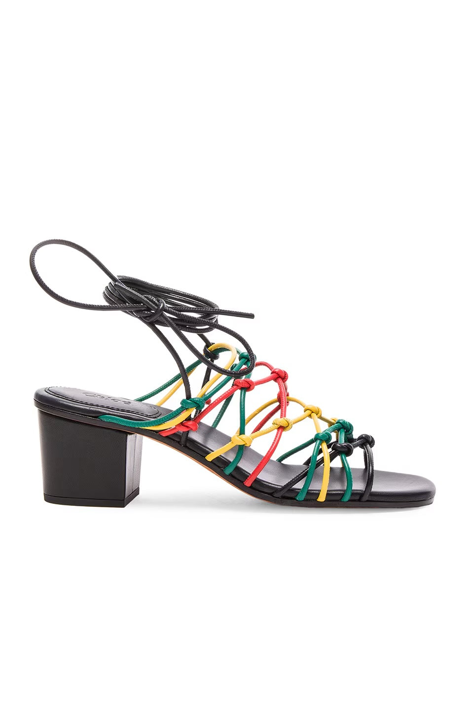 CHLOÉ JAMAICA LEATHER NET SANDALS