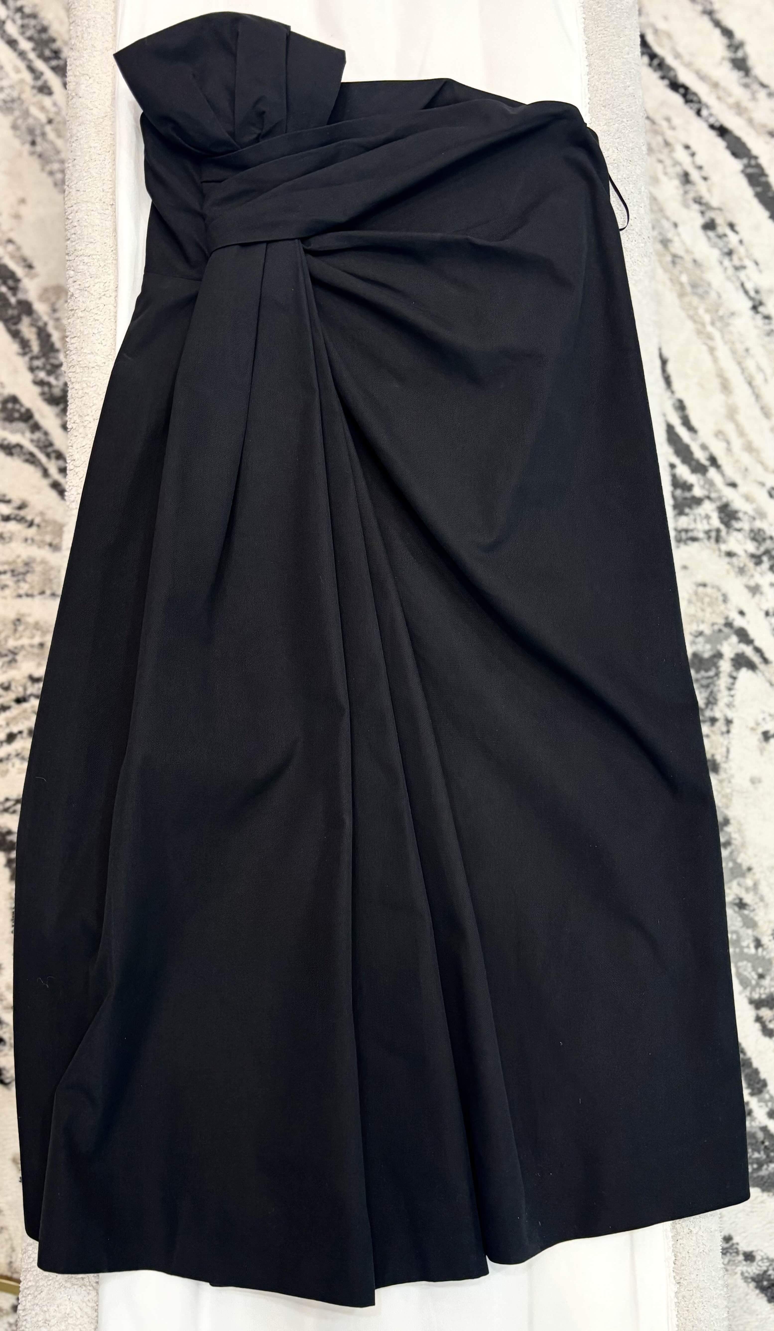 CHLOÉ BLACK MINI STRAPLESS DRESS