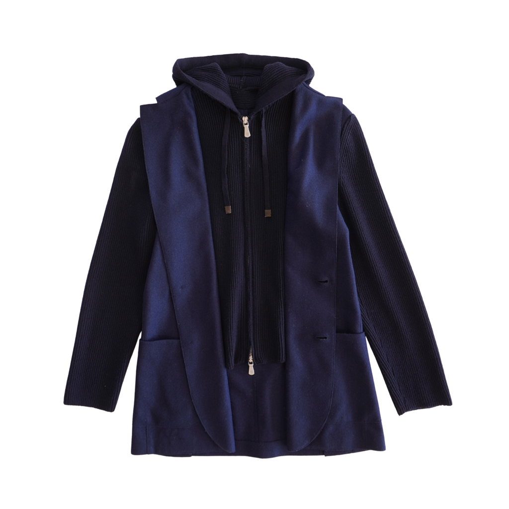 Eleventy Ribbed Hooded Jacket - Men's S