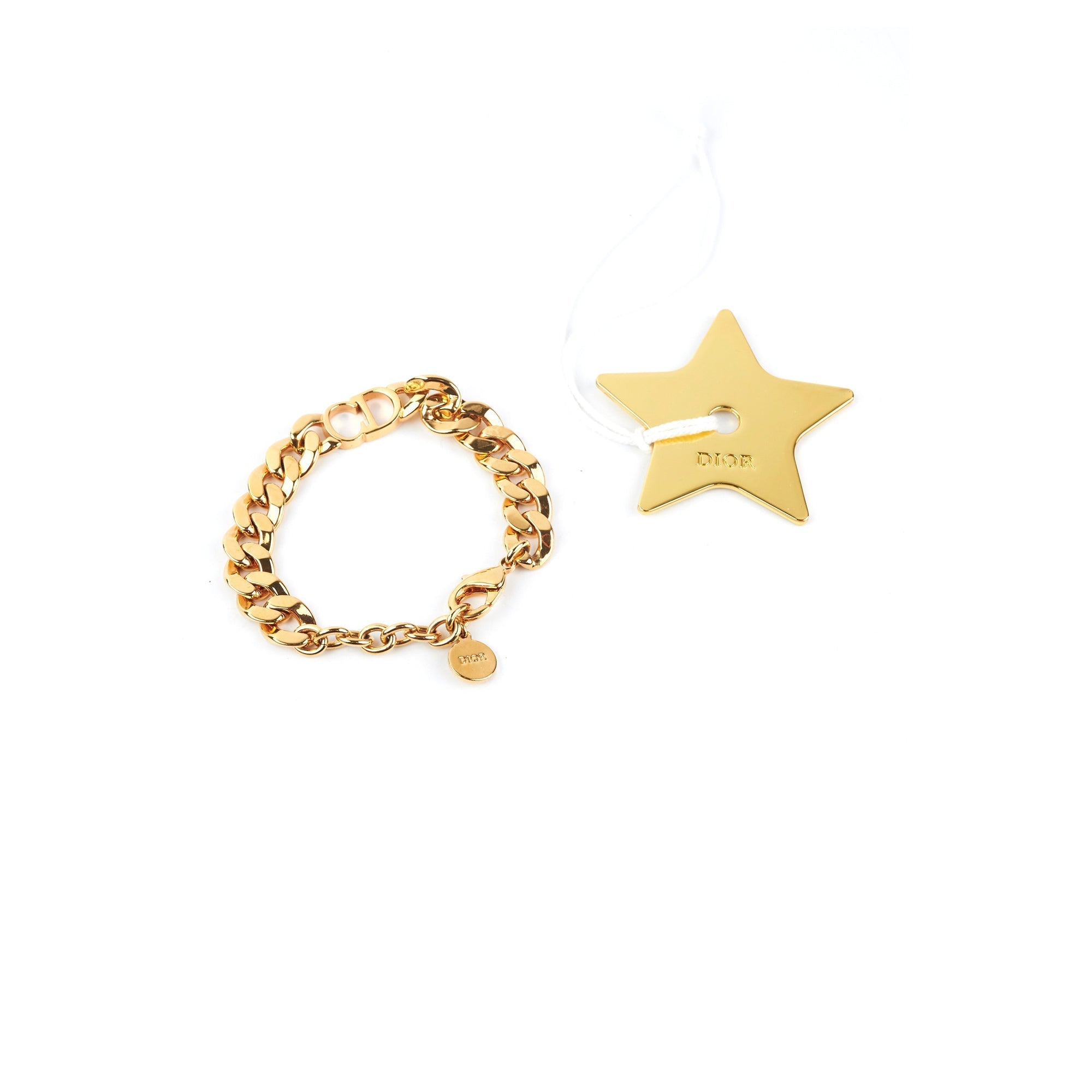 Christian Dior Gold CD Logo Chain Bracelet