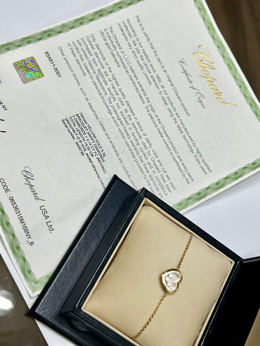 CHOPARD 18K GOLD HAPPY HEART DIAMONDS BRACELET