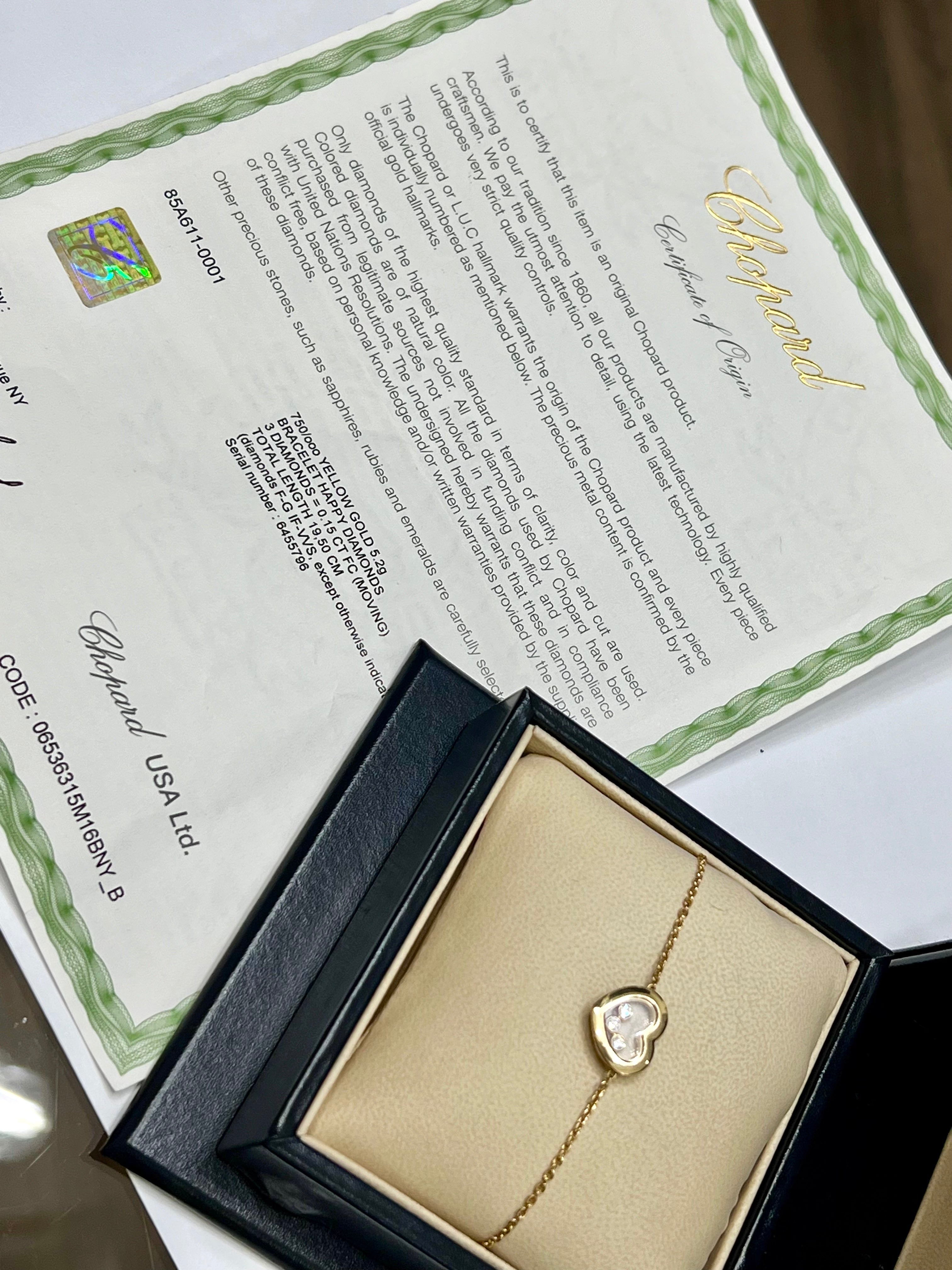 CHOPARD 18K GOLD HAPPY HEART DIAMONDS BRACELET
