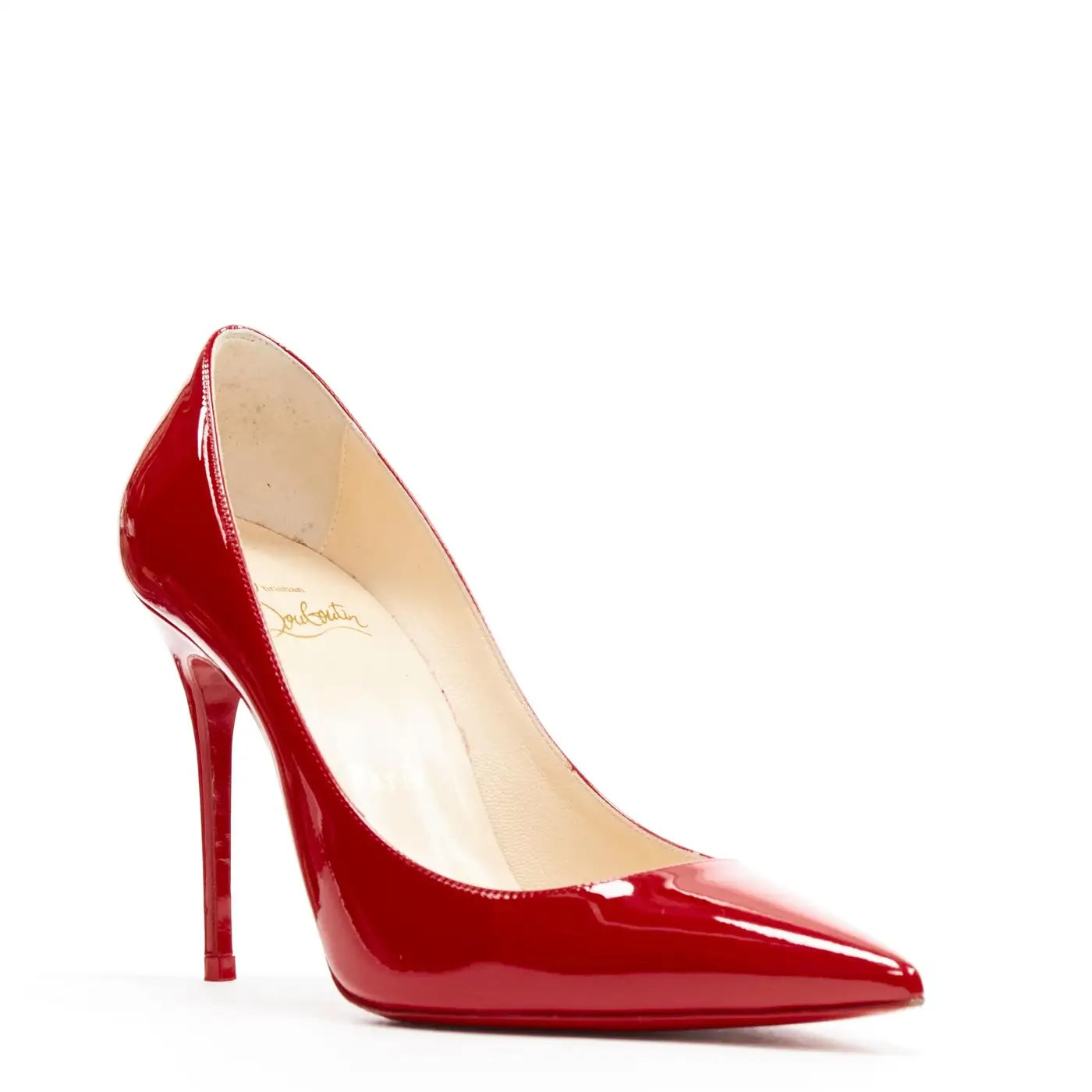 CHRISTIAN LOUBOUTIN SHINY PATENT LEATHER KATE 100 PUMPS