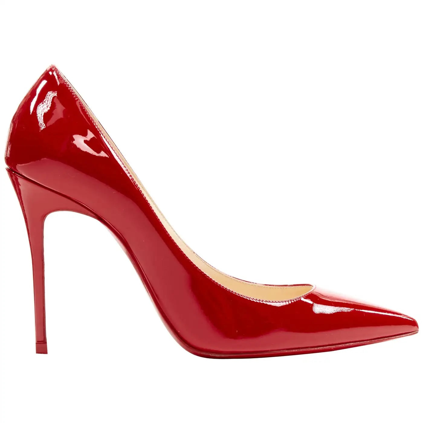 CHRISTIAN LOUBOUTIN SHINY PATENT LEATHER KATE 100 PUMPS
