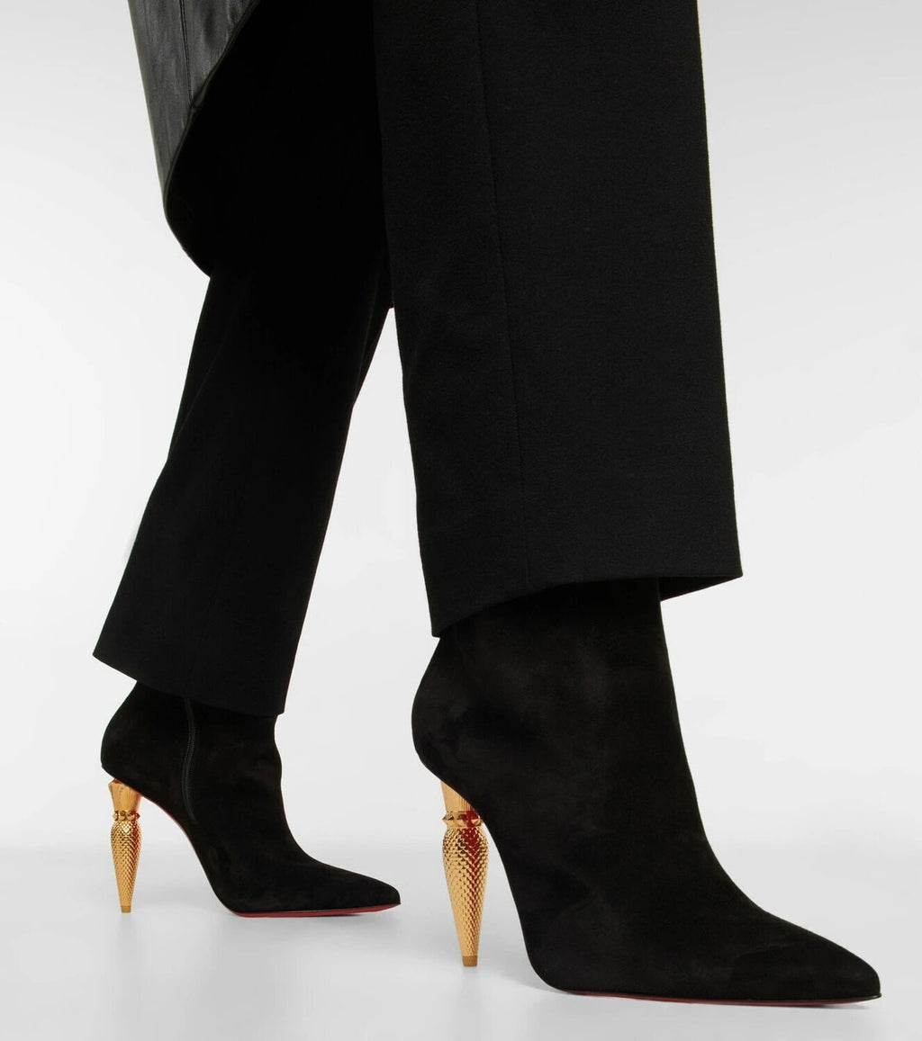 CHRISTIAN LOUBOUTIN LIPBOOTY 100 SUEDE ANKLE BOOTS