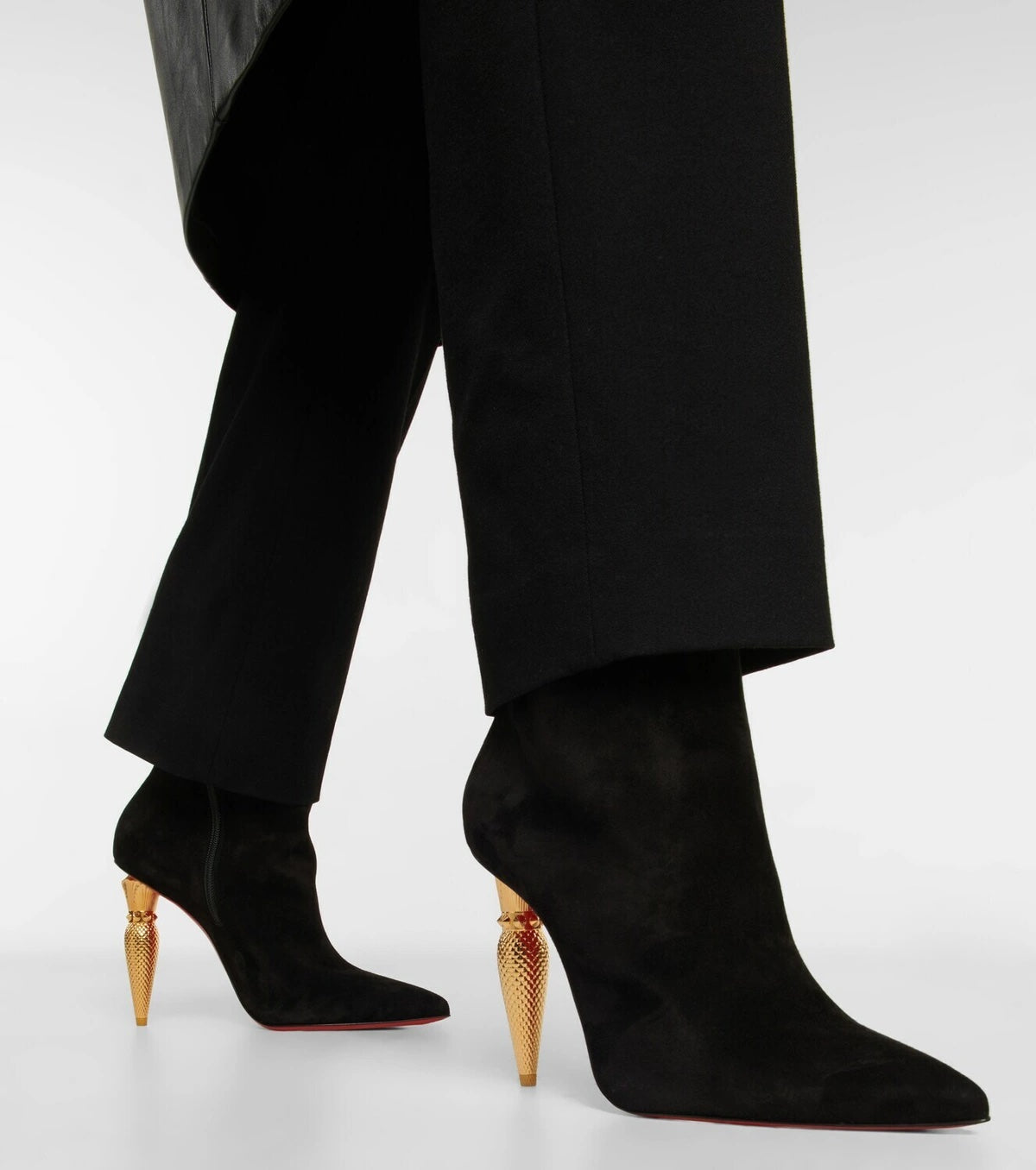 CHRISTIAN LOUBOUTIN LIPBOOTY 100 SUEDE ANKLE BOOTS