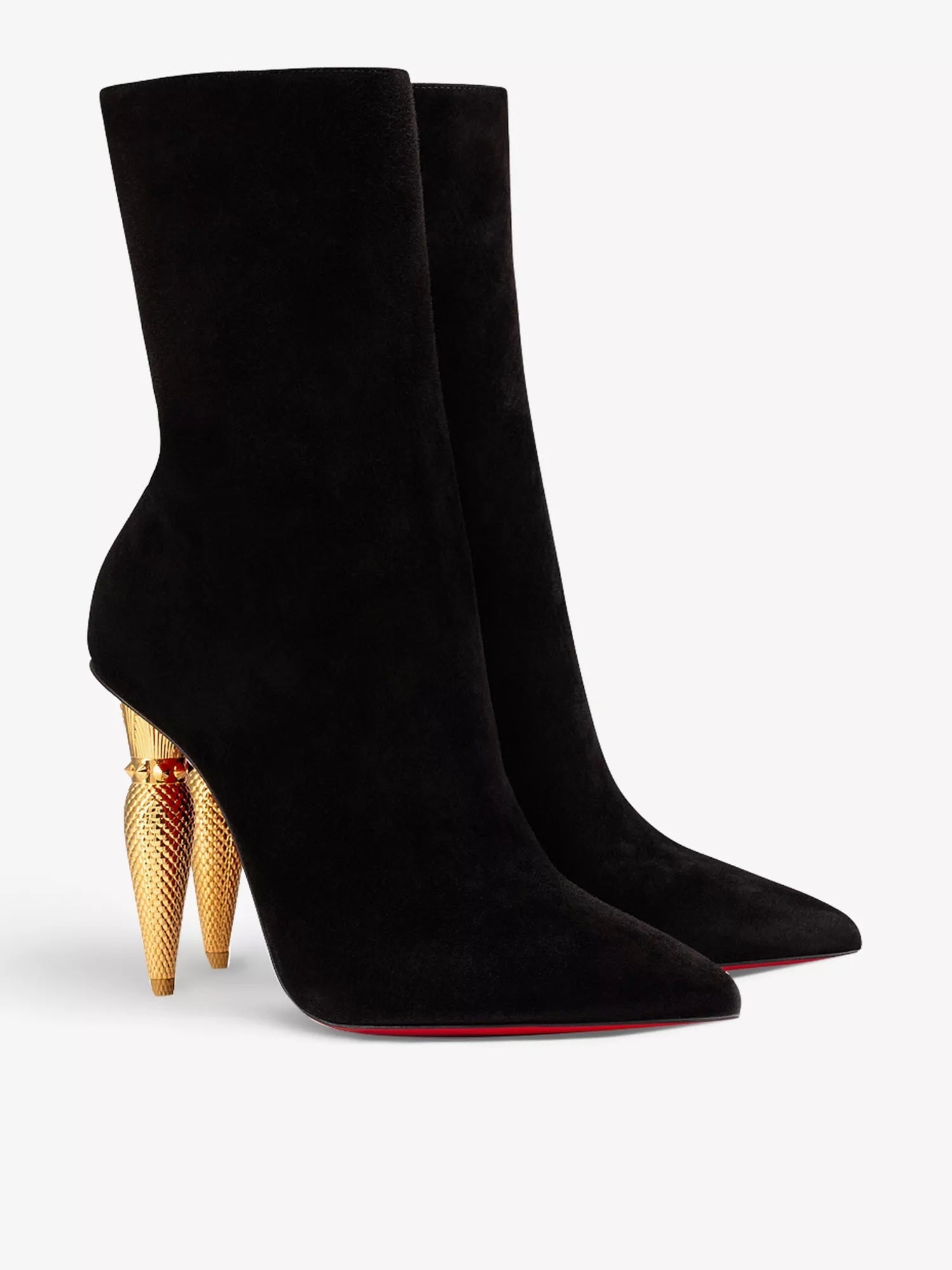 CHRISTIAN LOUBOUTIN LIPBOOTY 100 SUEDE ANKLE BOOTS