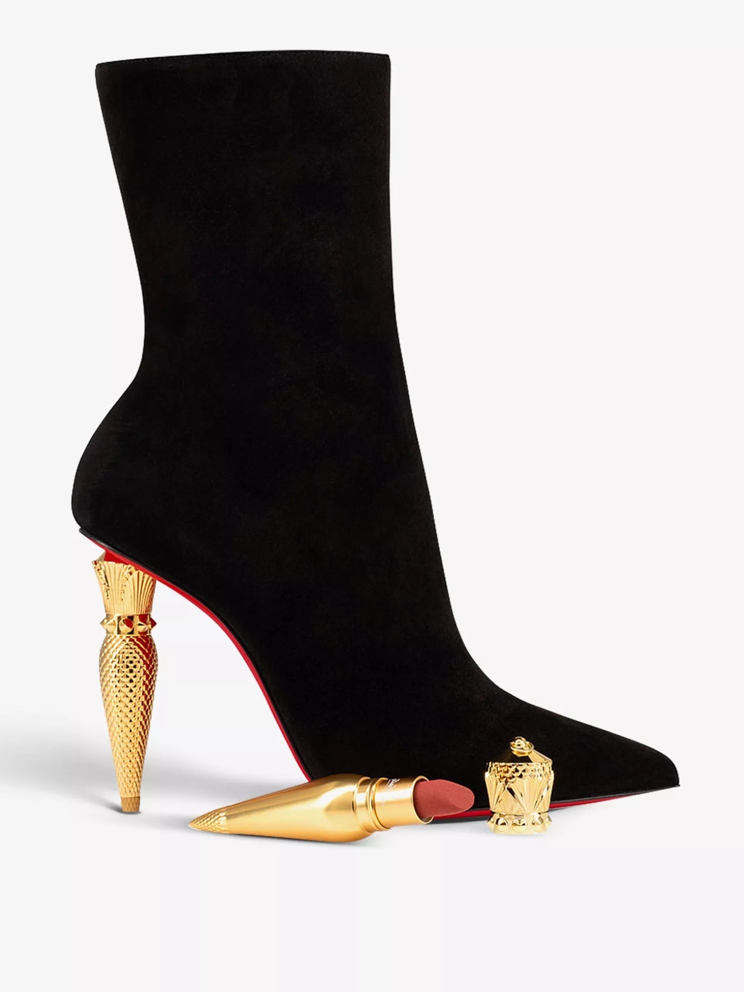 CHRISTIAN LOUBOUTIN LIPBOOTY 100 SUEDE ANKLE BOOTS