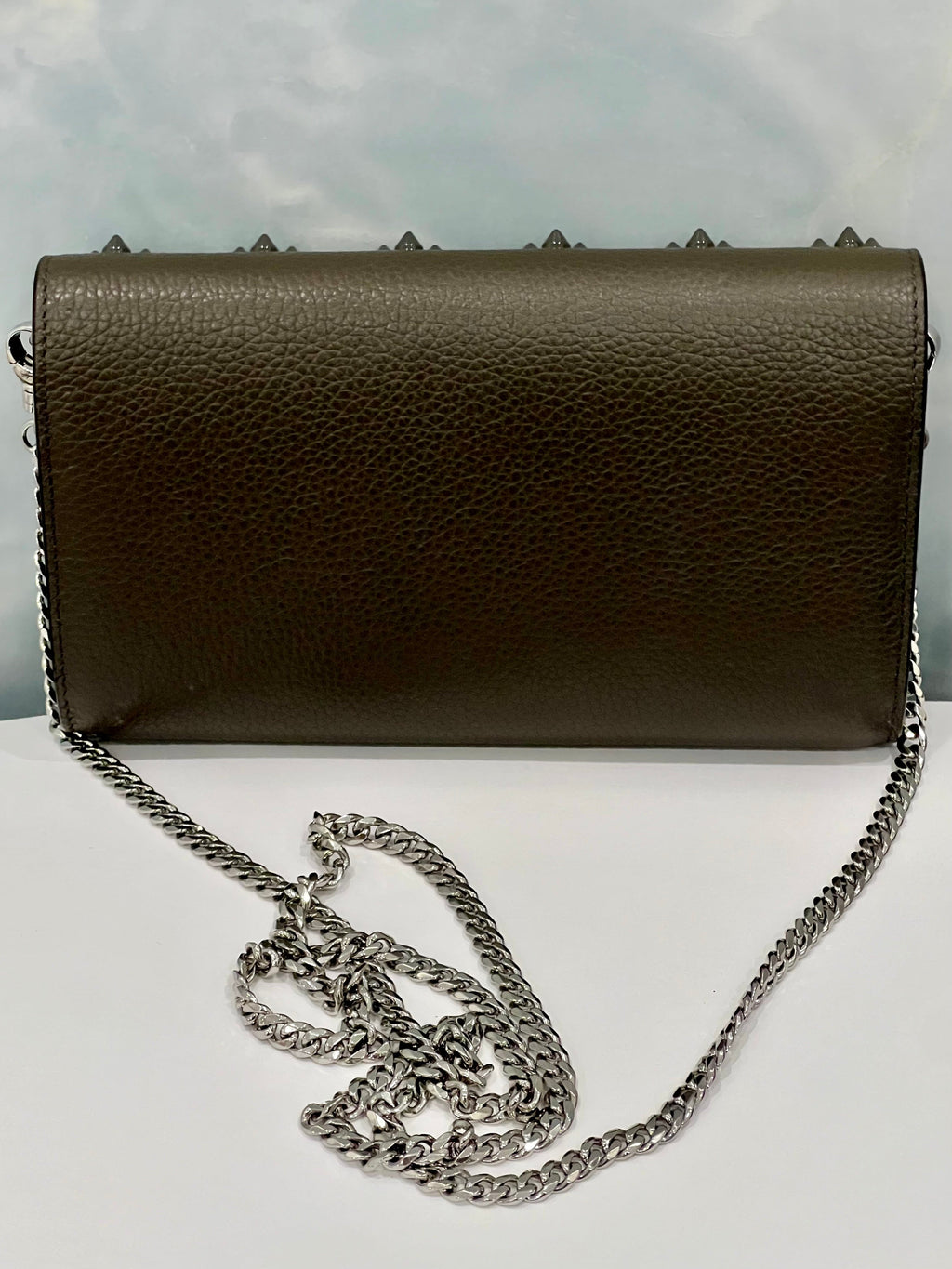 CHRISTIAN LOUBOUTIN PALOMA LOUBINTHESKY LEATHER WALLET ON A CHAIN