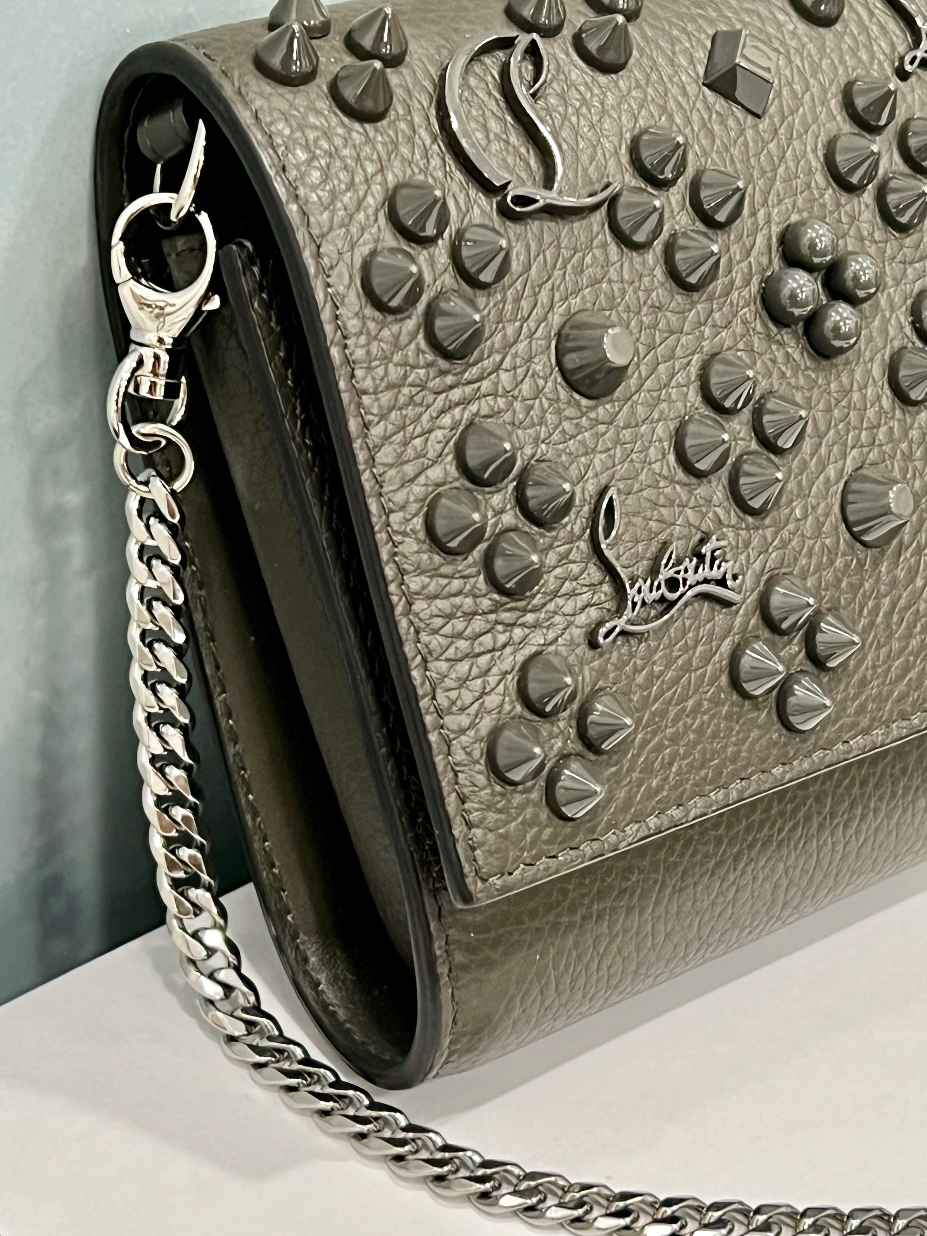 CHRISTIAN LOUBOUTIN PALOMA LOUBINTHESKY LEATHER WALLET ON A CHAIN