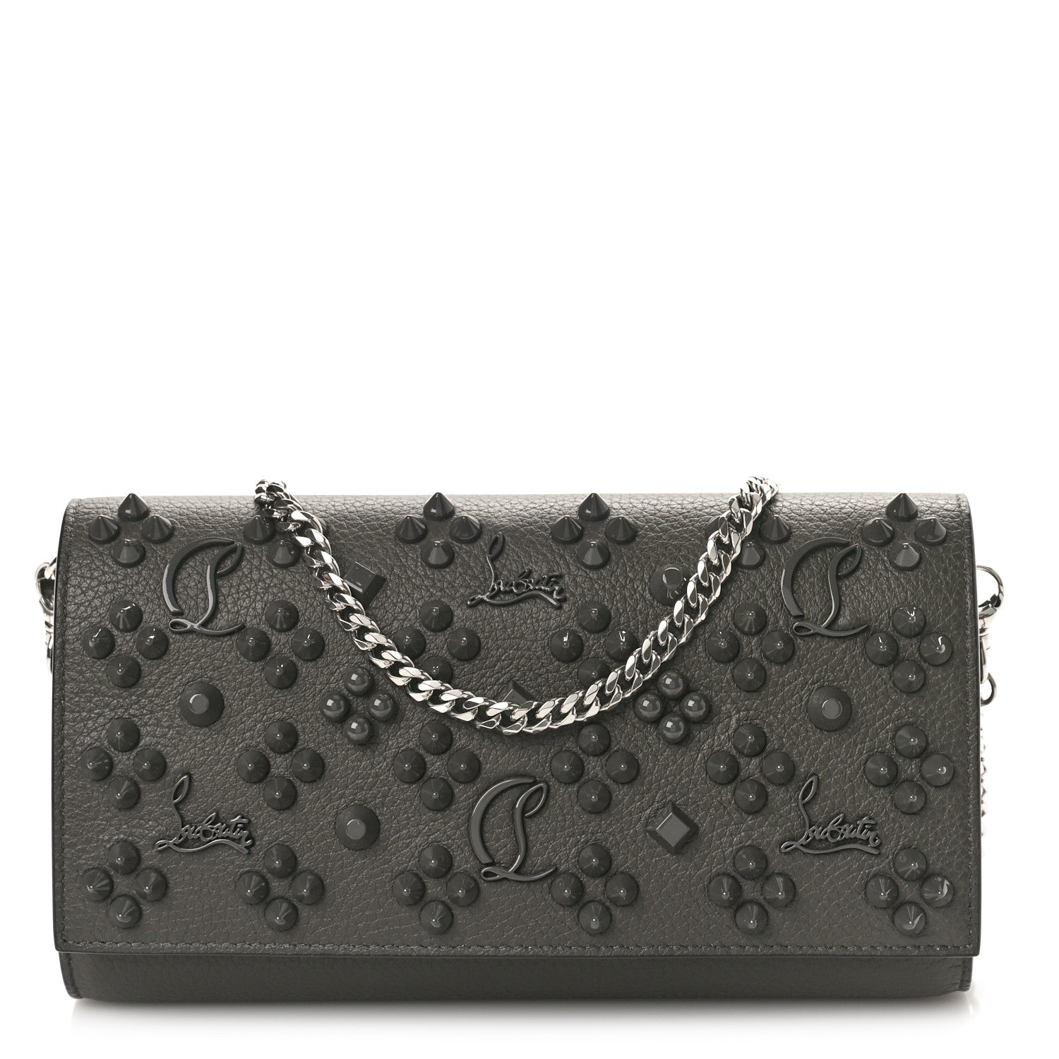 CHRISTIAN LOUBOUTIN PALOMA LOUBINTHESKY LEATHER WALLET ON A CHAIN
