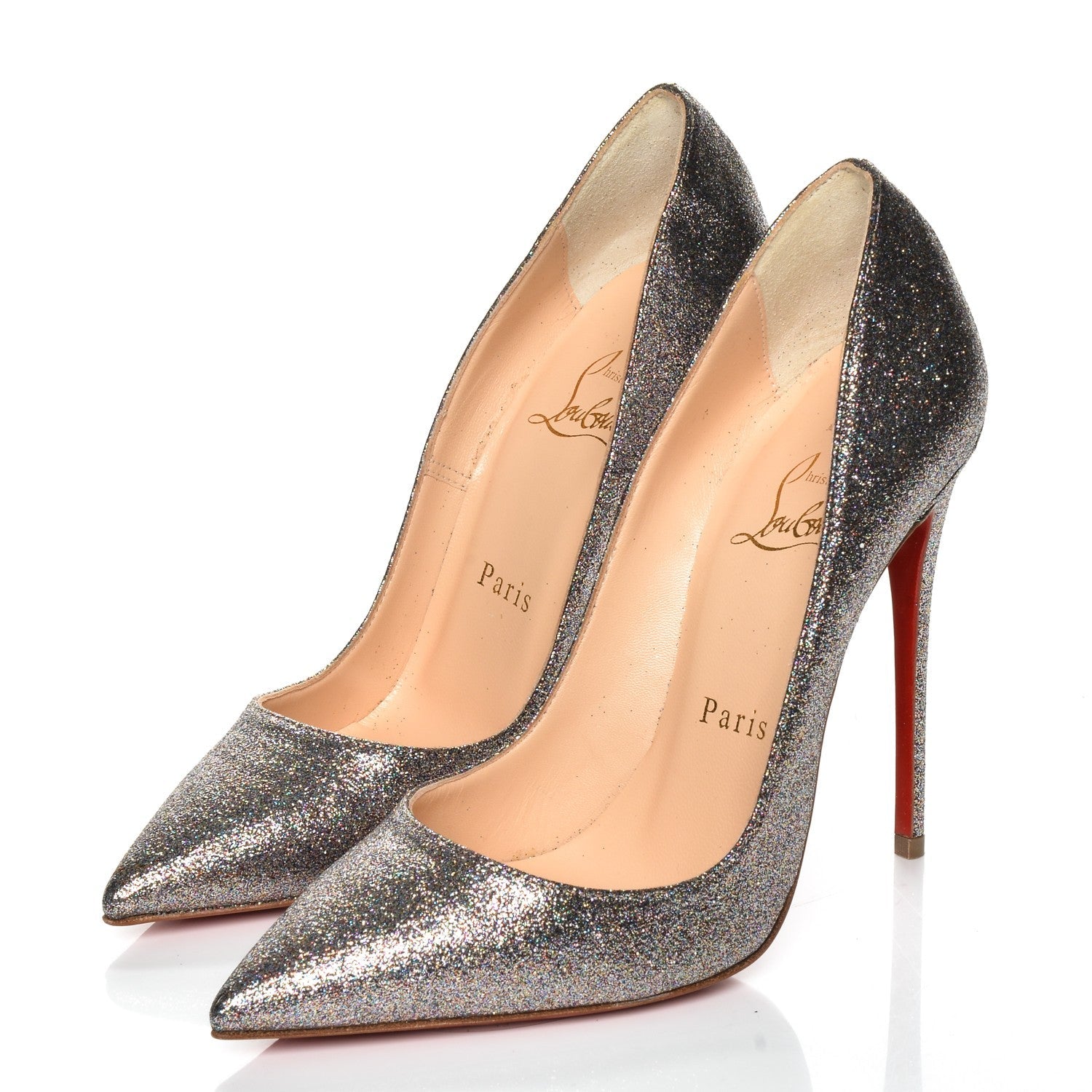CHRISTIAN LOUBOUTIN PIGALLE FOLLIES 100 GLITTER MINI DEGRADE PUMPS