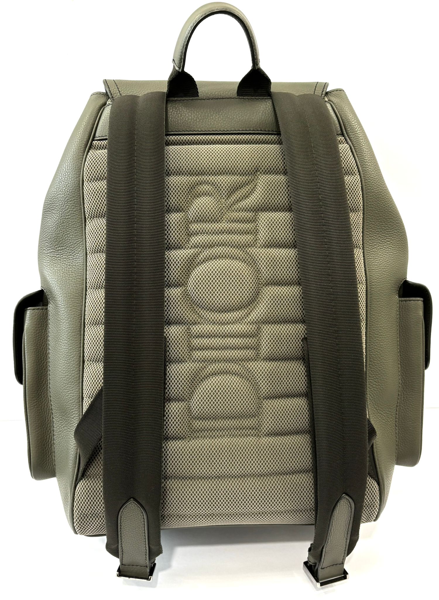 CHRISTIAN DIOR GRAINED CALFSKIN SADDLE DRAWSTRING BACKPACK