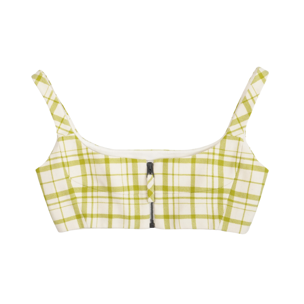 Christian Dior Plaid Wool Crop Top - Women's 34