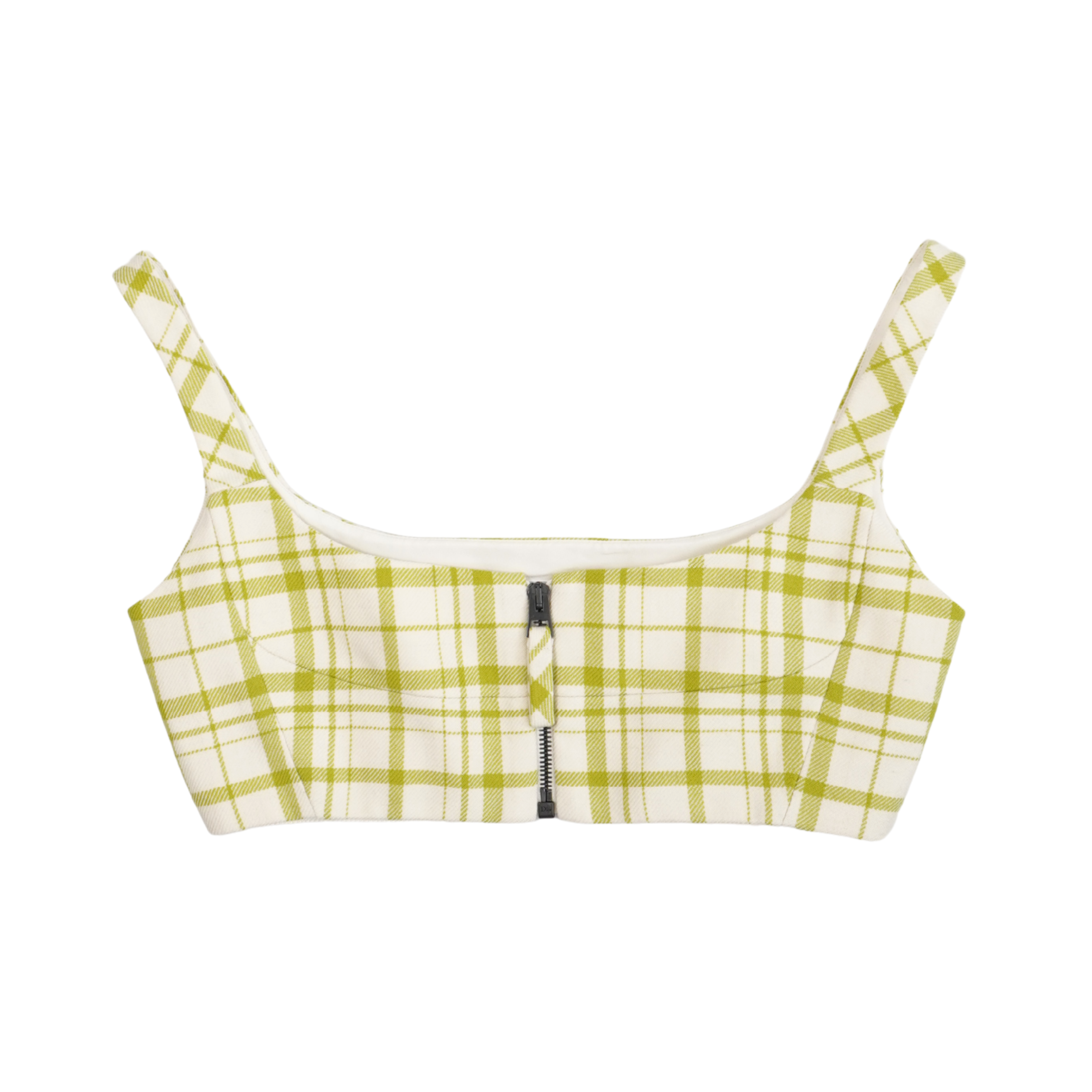 Christian Dior Plaid Wool Crop Top - Women's 34