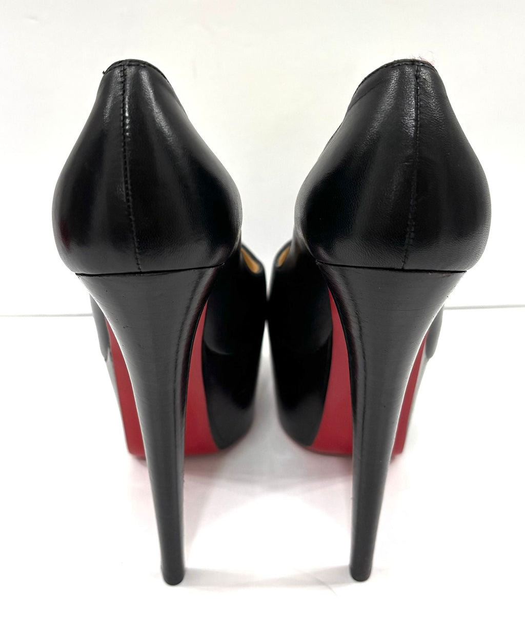 CHRISTIAN LOUBOUTIN CALFSKIN LEATHER BIANCA PLATFORM PUMPS
