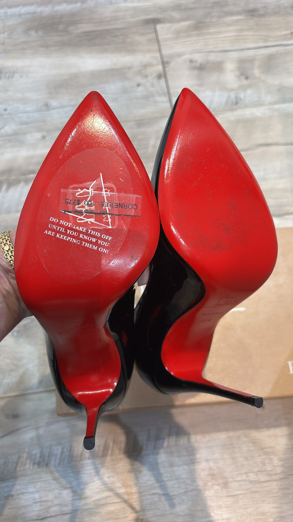 CHRISTIAN LOUBOUTIN CORNEILLE 100 PATENT PUMPS