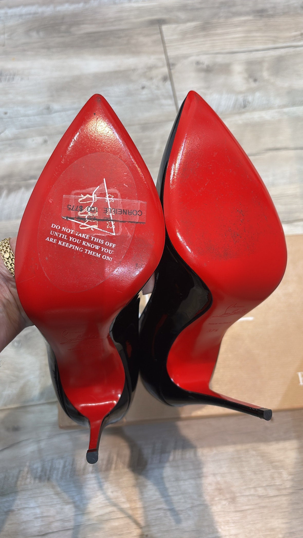 CHRISTIAN LOUBOUTIN CORNEILLE 100 PATENT PUMPS