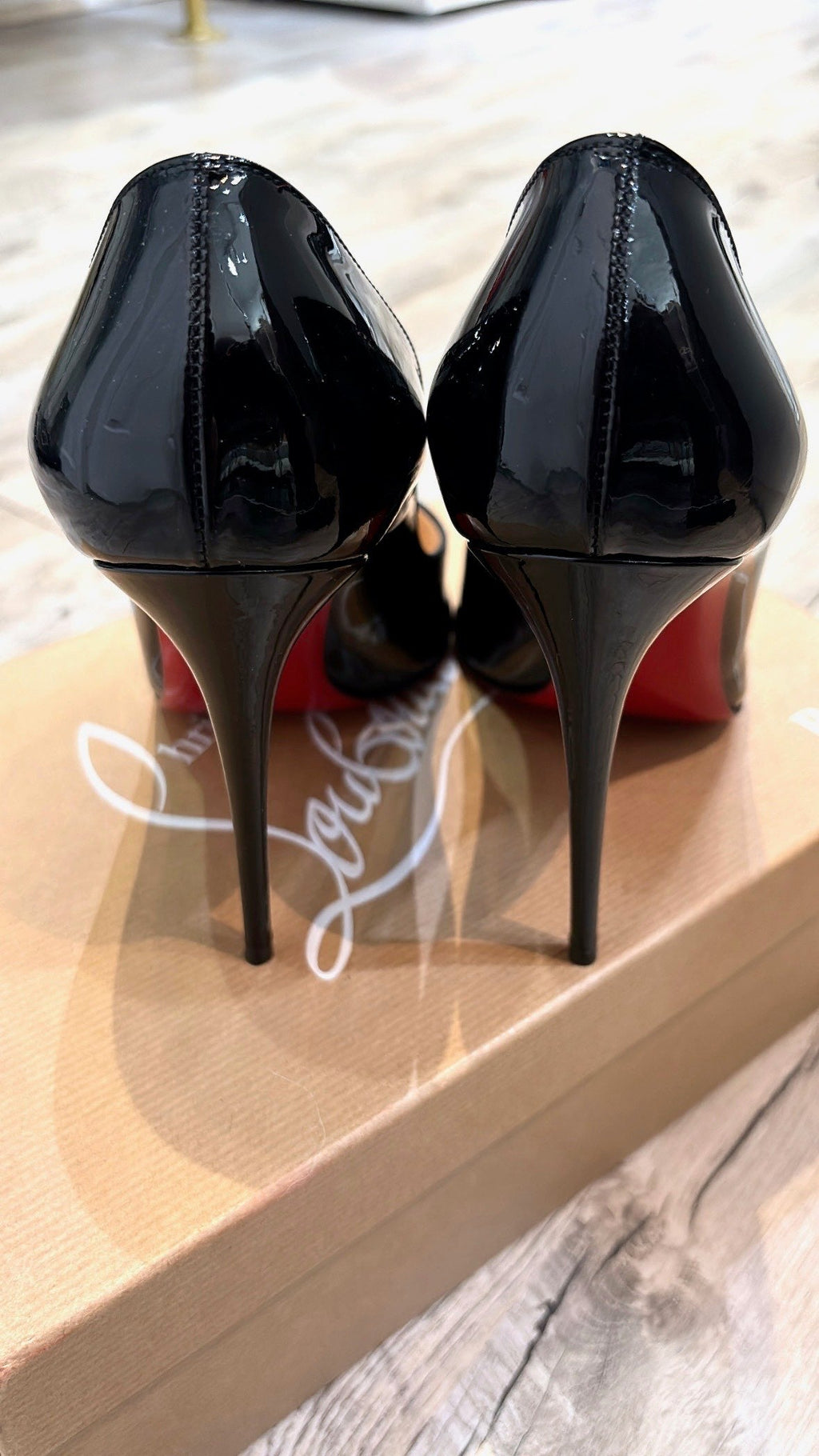 CHRISTIAN LOUBOUTIN CORNEILLE 100 PATENT PUMPS