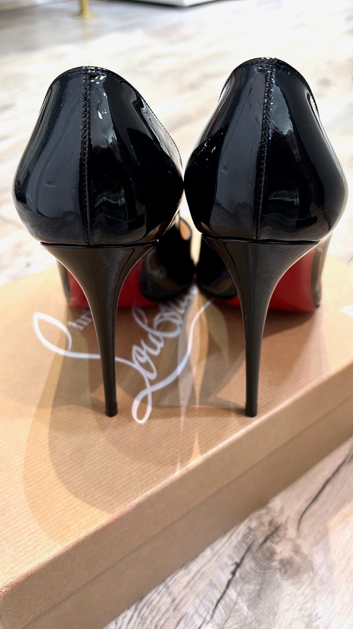 CHRISTIAN LOUBOUTIN CORNEILLE 100 PATENT PUMPS