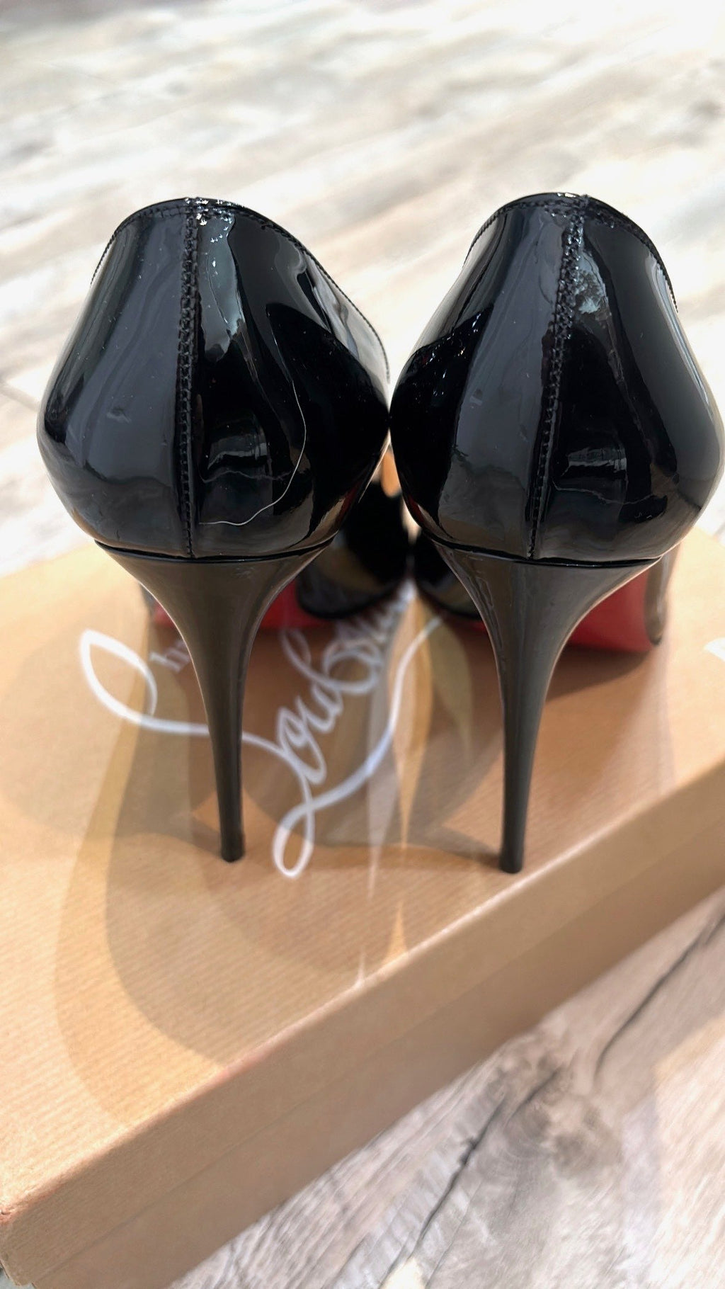 CHRISTIAN LOUBOUTIN CORNEILLE 100 PATENT PUMPS