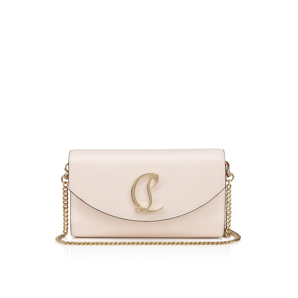 LOUBOUTIN LOUBI54 CALFSKIN LEATHER CHAIN WALLET
