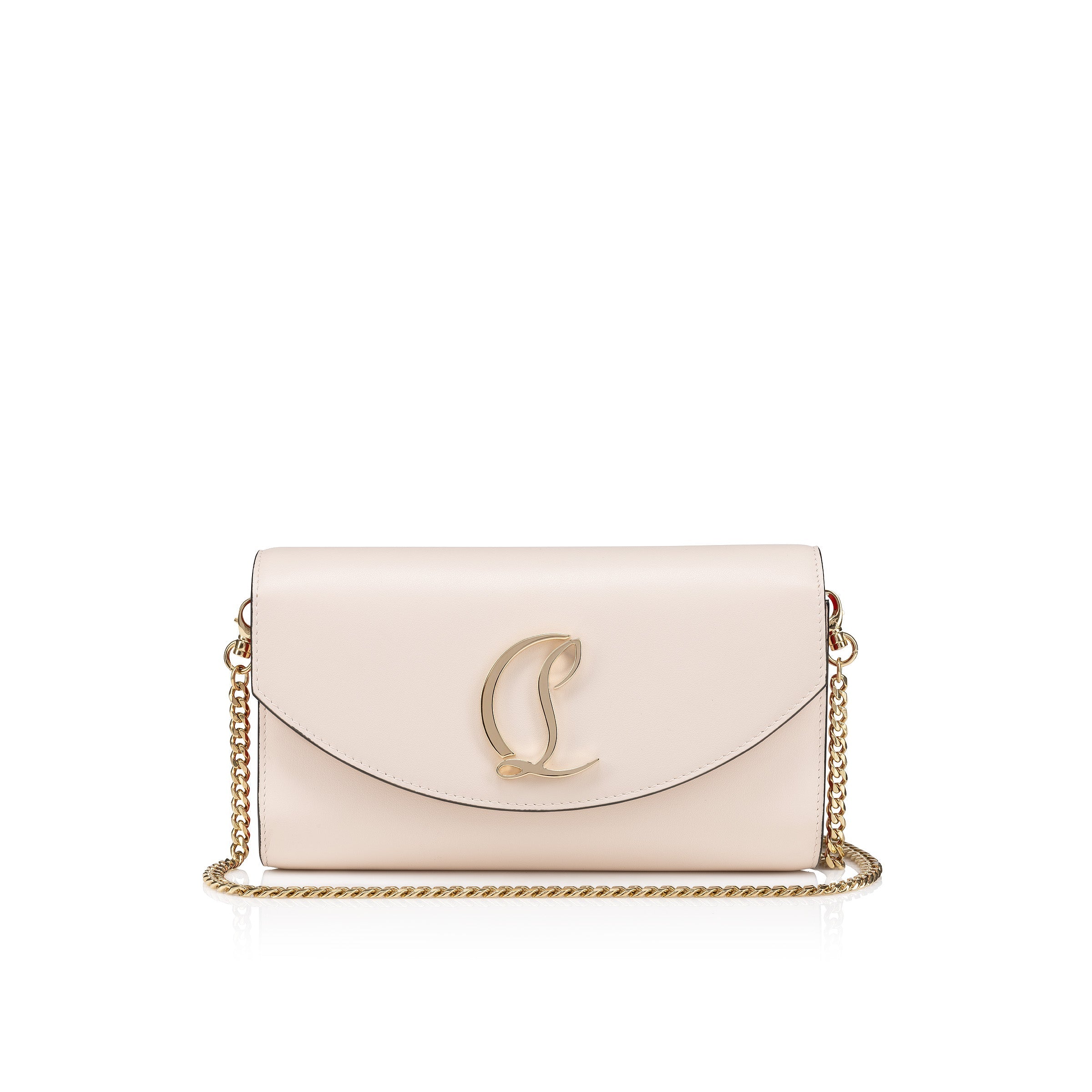 LOUBOUTIN LOUBI54 CALFSKIN LEATHER CHAIN WALLET