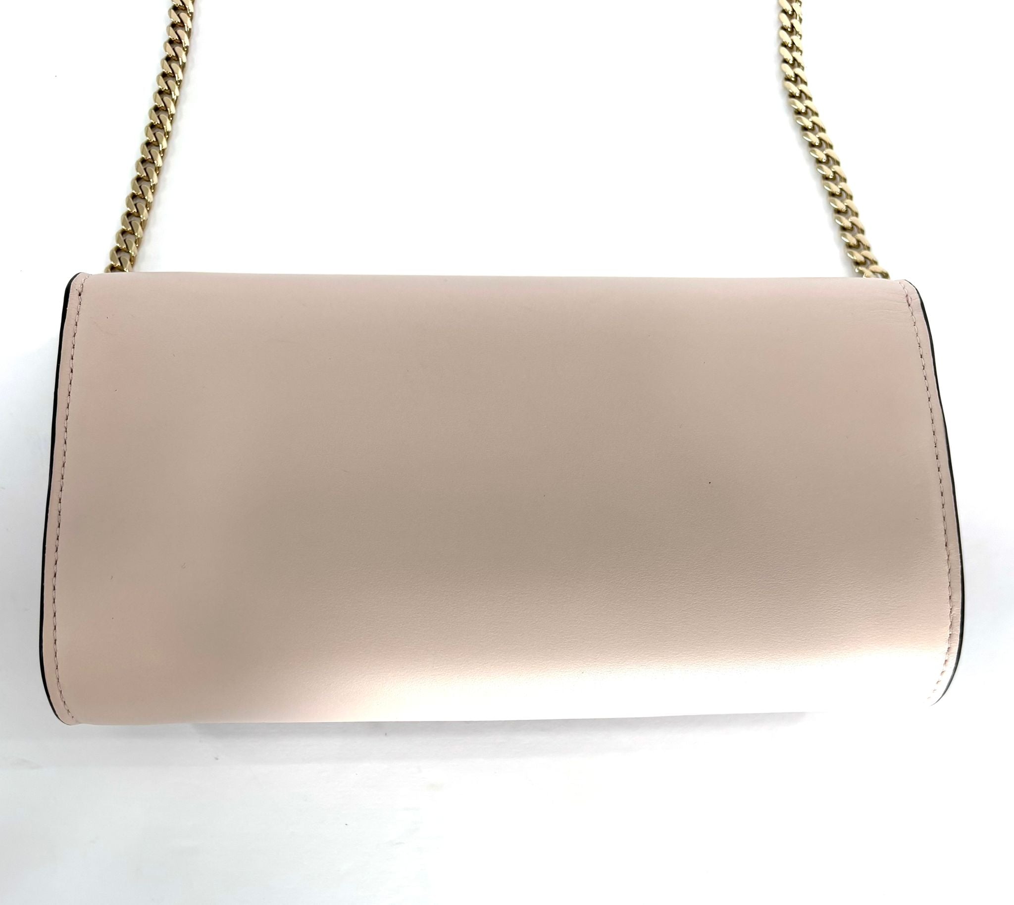 LOUBOUTIN LOUBI54 CALFSKIN LEATHER CHAIN WALLET