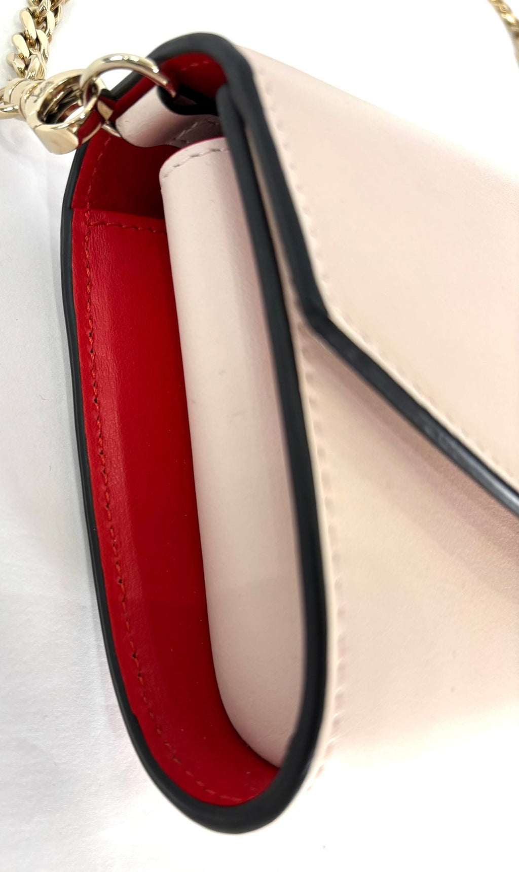 LOUBOUTIN LOUBI54 CALFSKIN LEATHER CHAIN WALLET