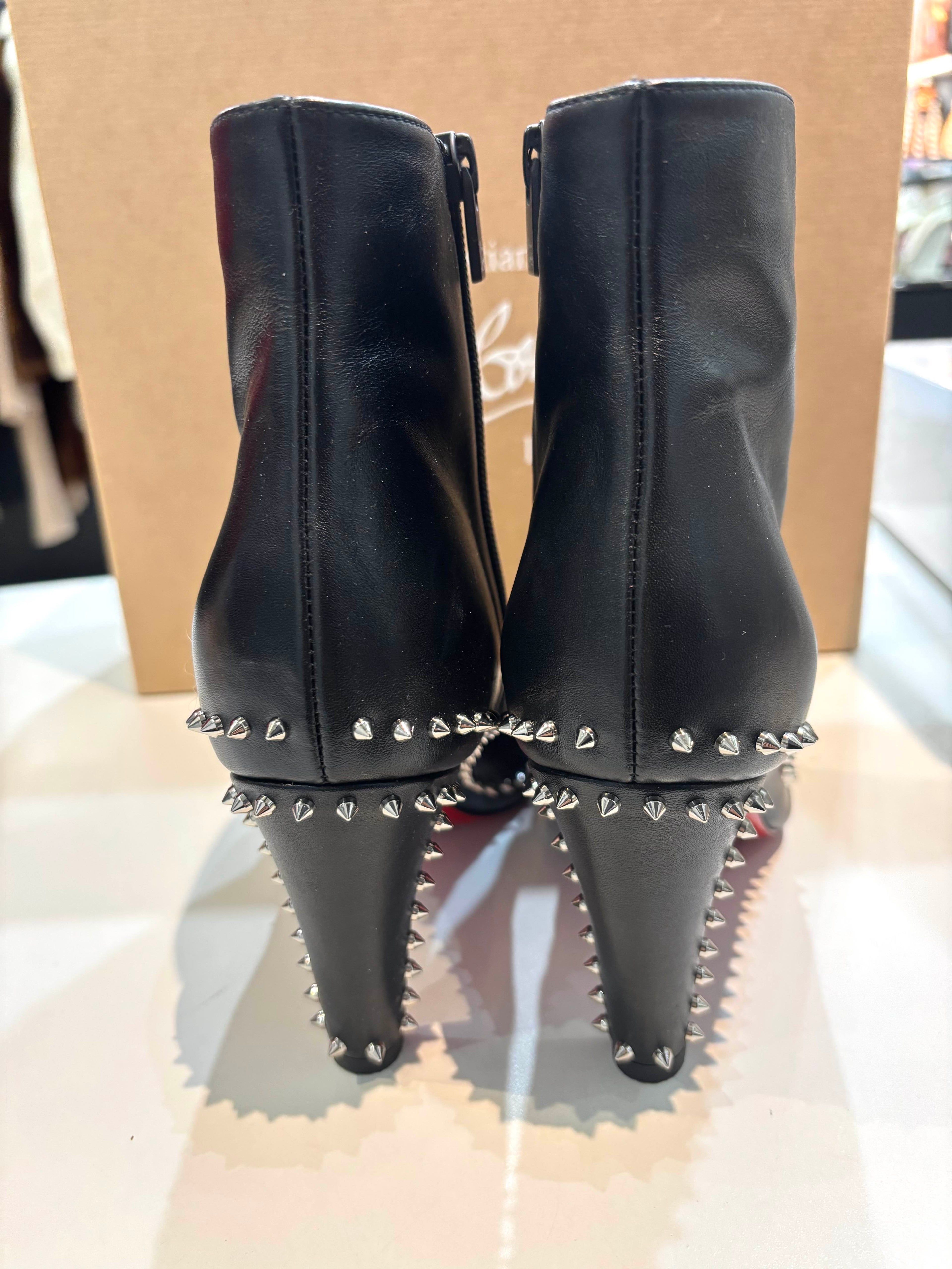 LOUBOUTIN VIDURA LEATHER STUDDED BOOTIES