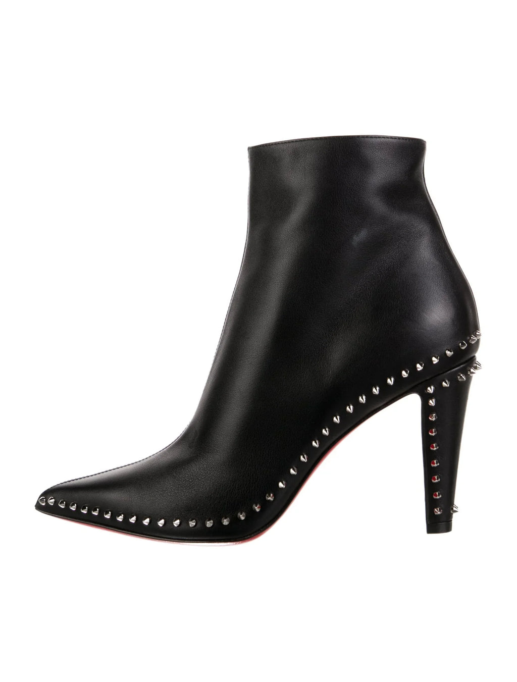 LOUBOUTIN VIDURA LEATHER STUDDED BOOTIES
