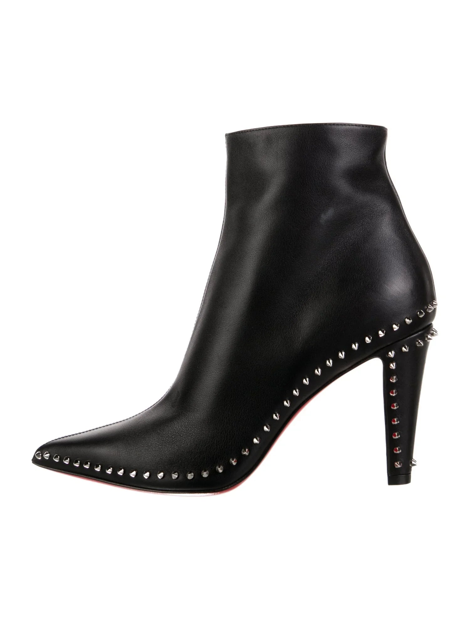 LOUBOUTIN VIDURA LEATHER STUDDED BOOTIES