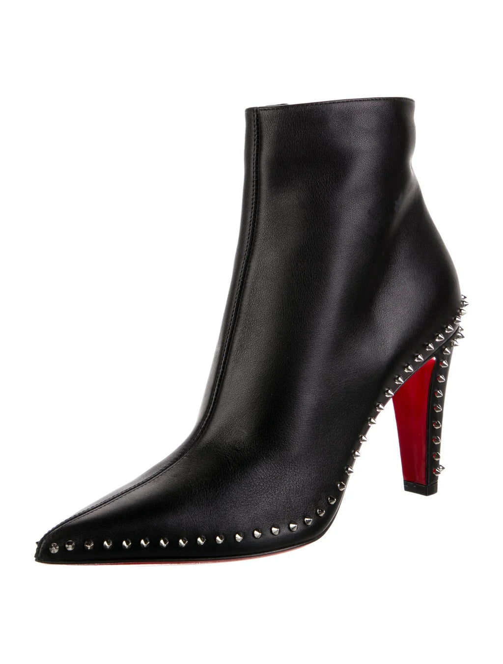 LOUBOUTIN VIDURA LEATHER STUDDED BOOTIES