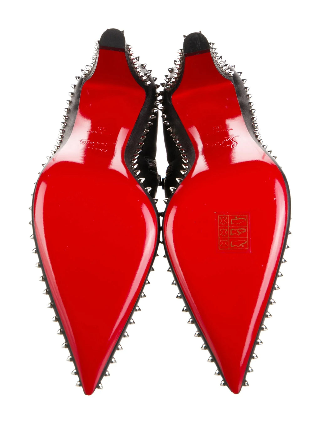 LOUBOUTIN VIDURA LEATHER STUDDED BOOTIES