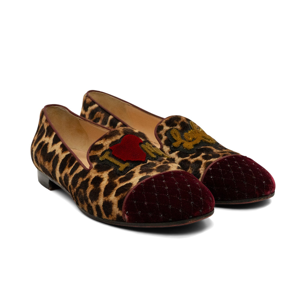 Christiain Louboutin 'I <3 Louboutin' Leopard Loaferes - Women's 40