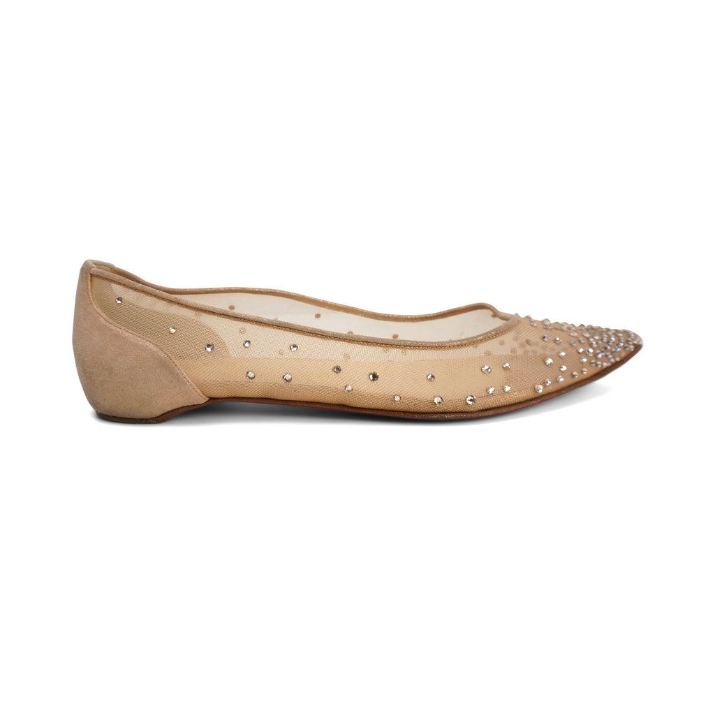 Christian Louboutin 'Follies Strass' Ballet Flats - Women's 38.5