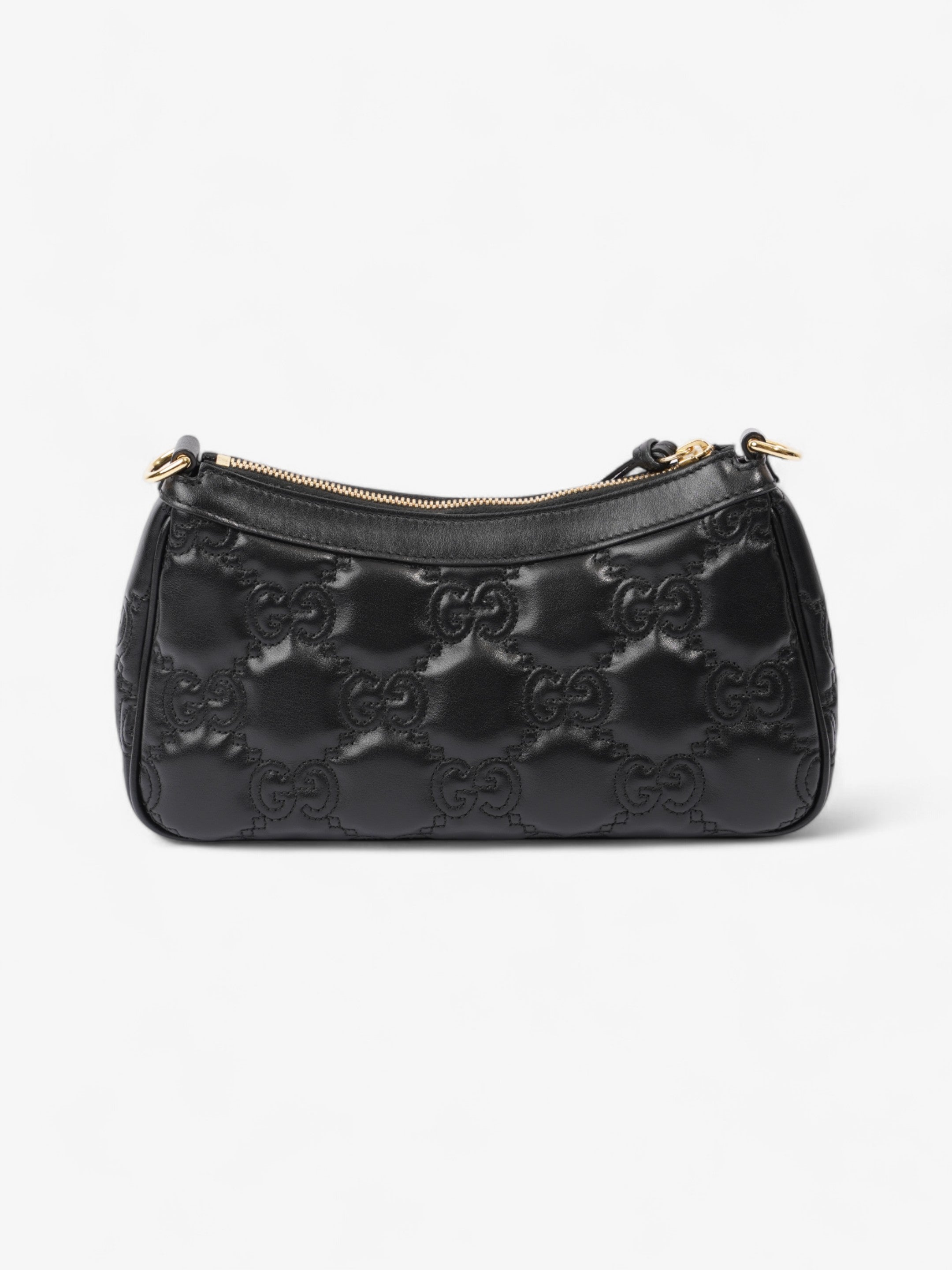 Gucci GG Shoulder Bag Black Matelasse Leather Small