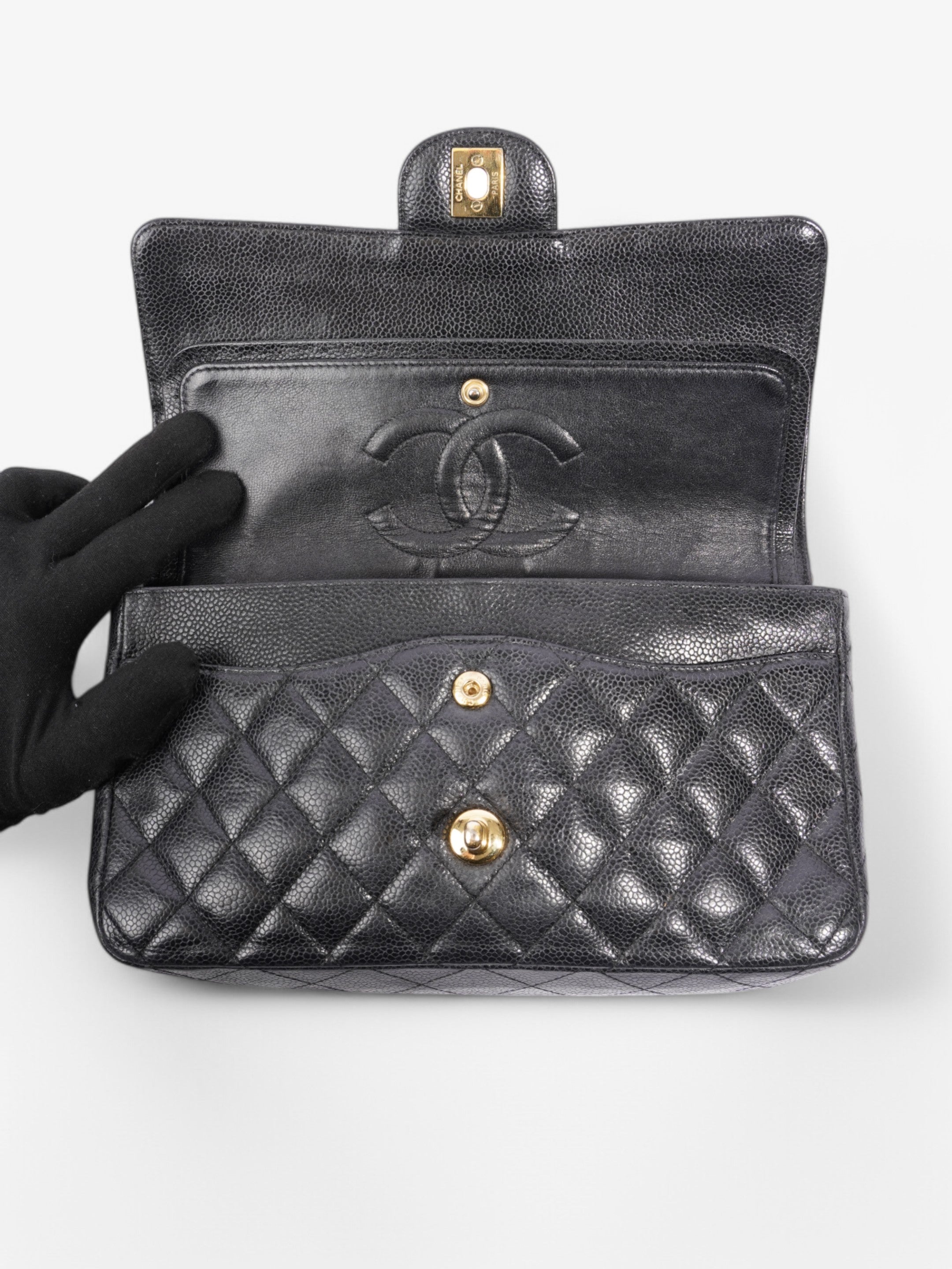 Chanel Classic Double Flap Black Caviar Leather Small