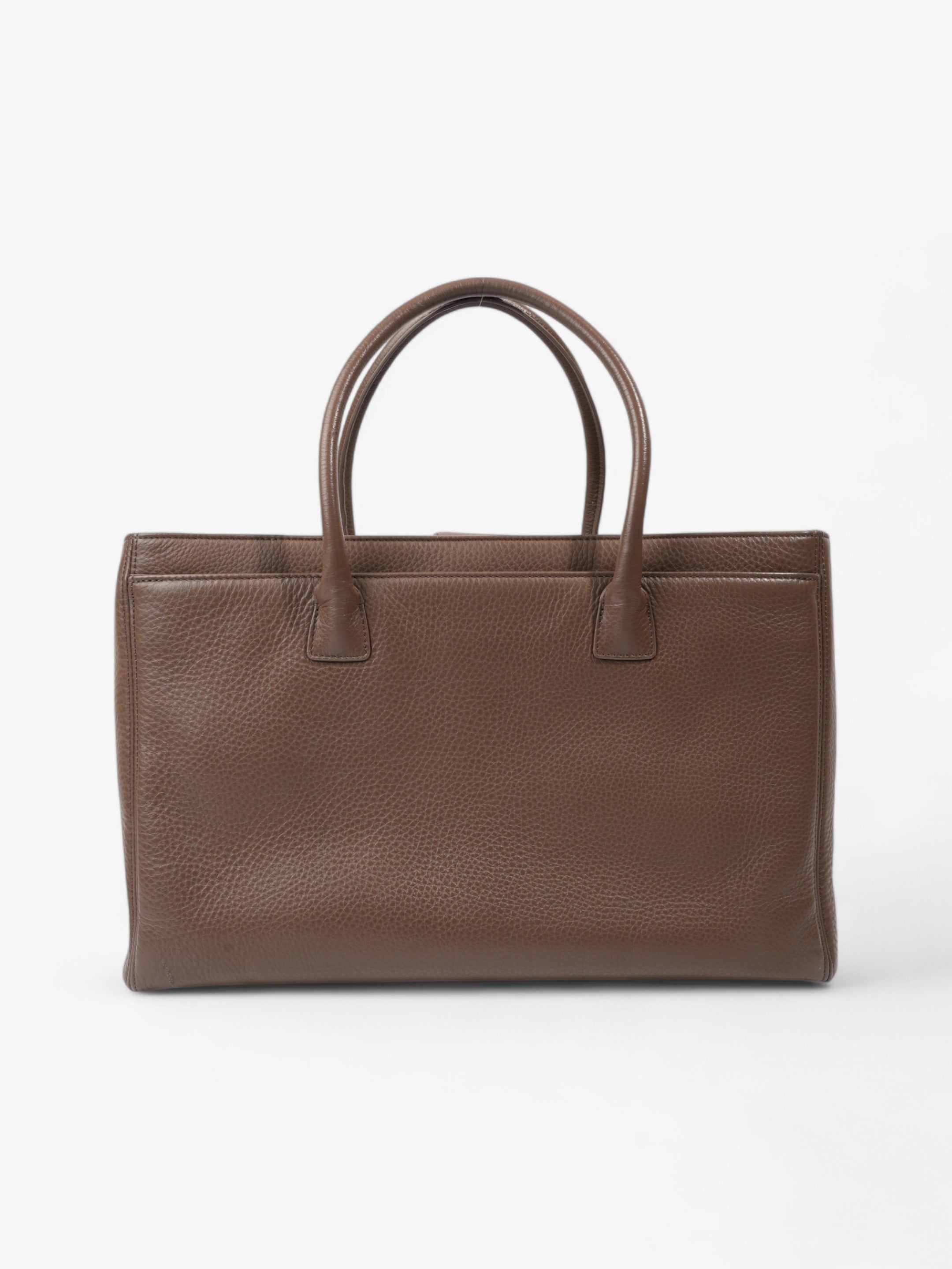 Chanel Executive Cerf Tote Brown Leather