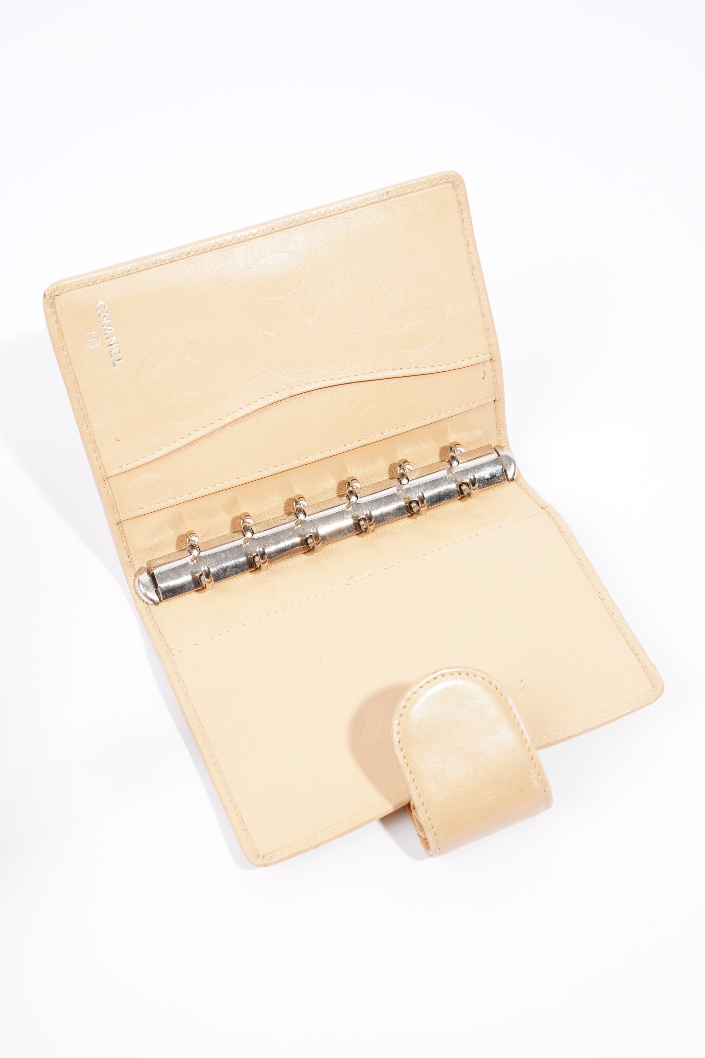 Chanel Diary Planner Beige / Black CC Lambskin Leather